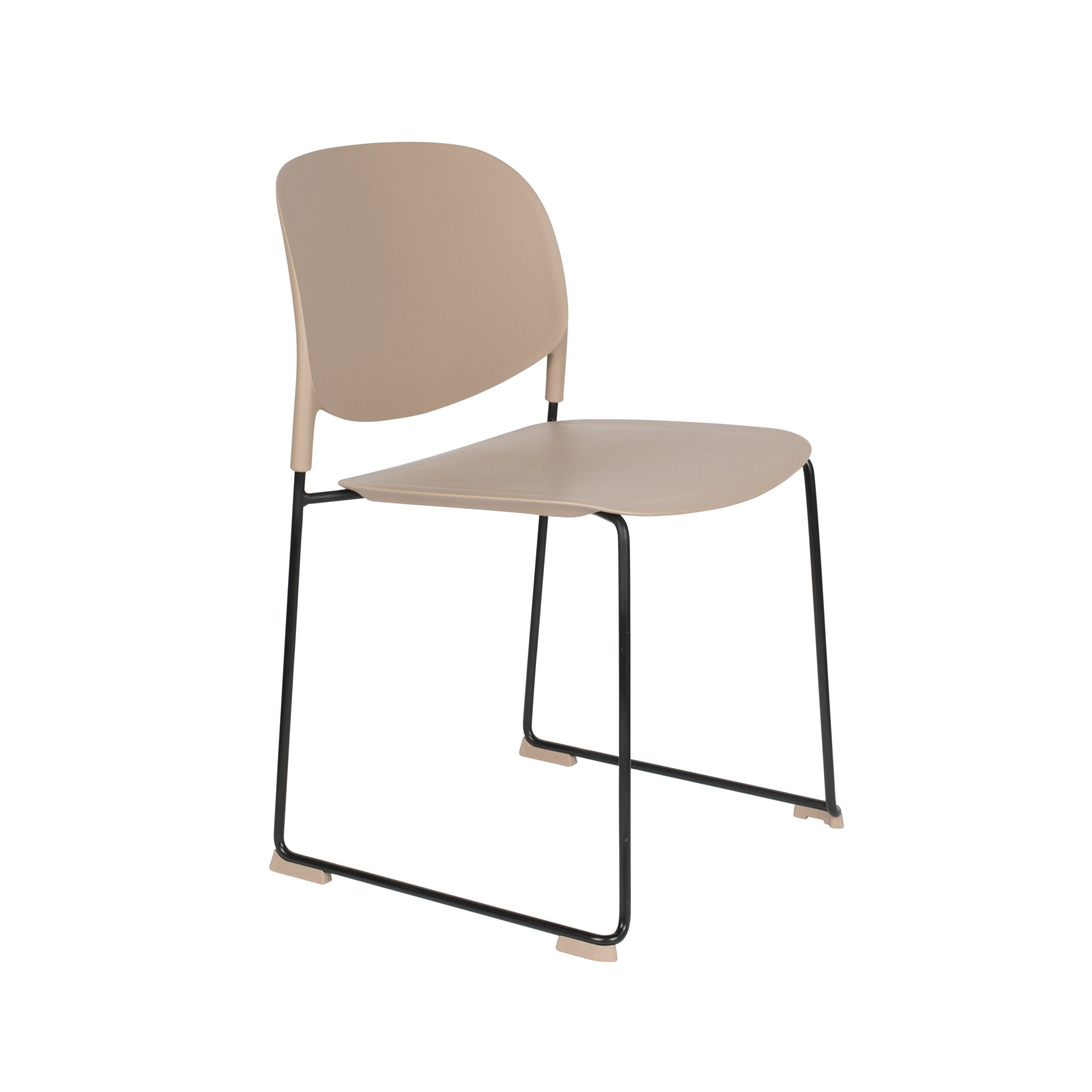 Stacks beige chair with a black base