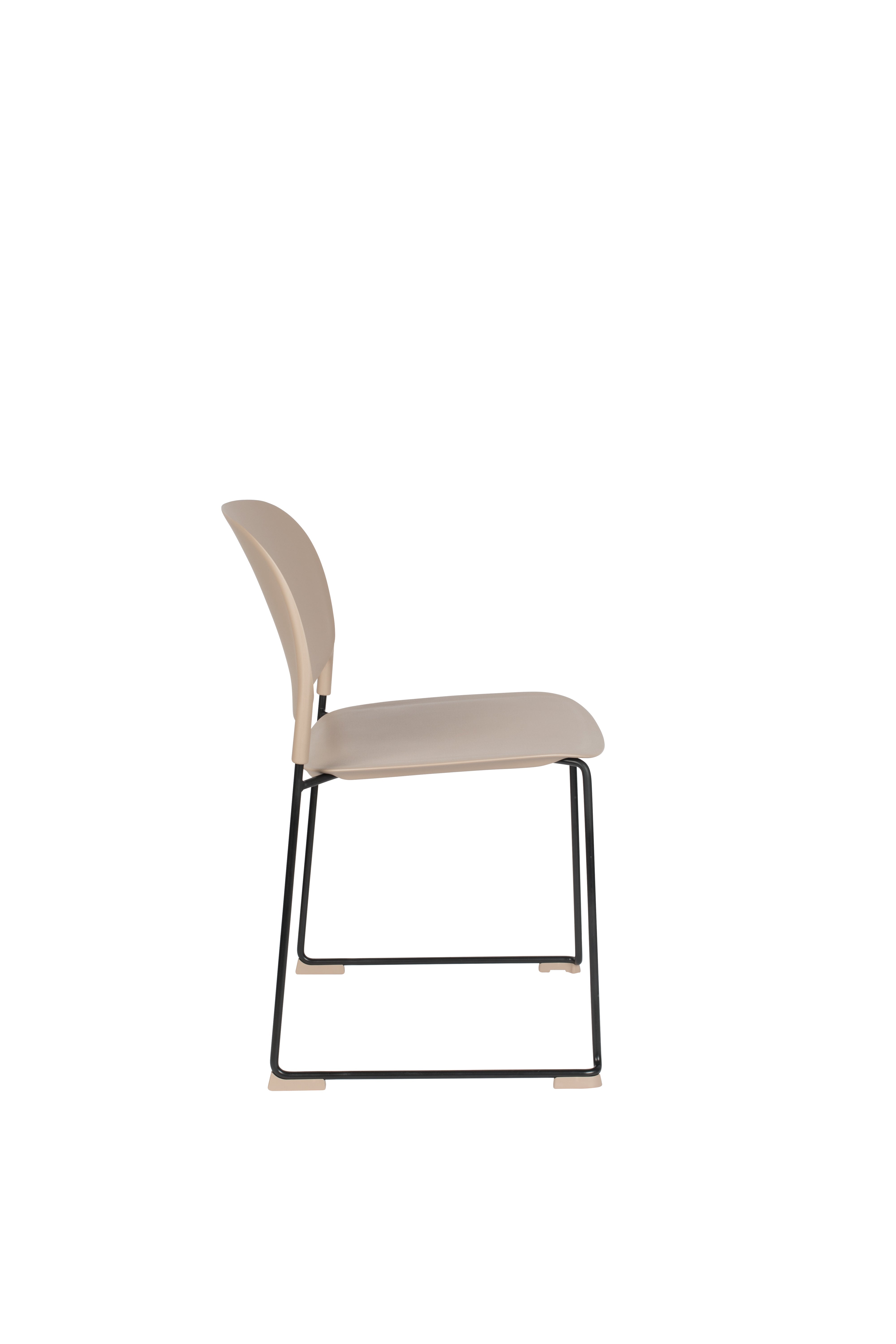 Stacks beige chair with a black base