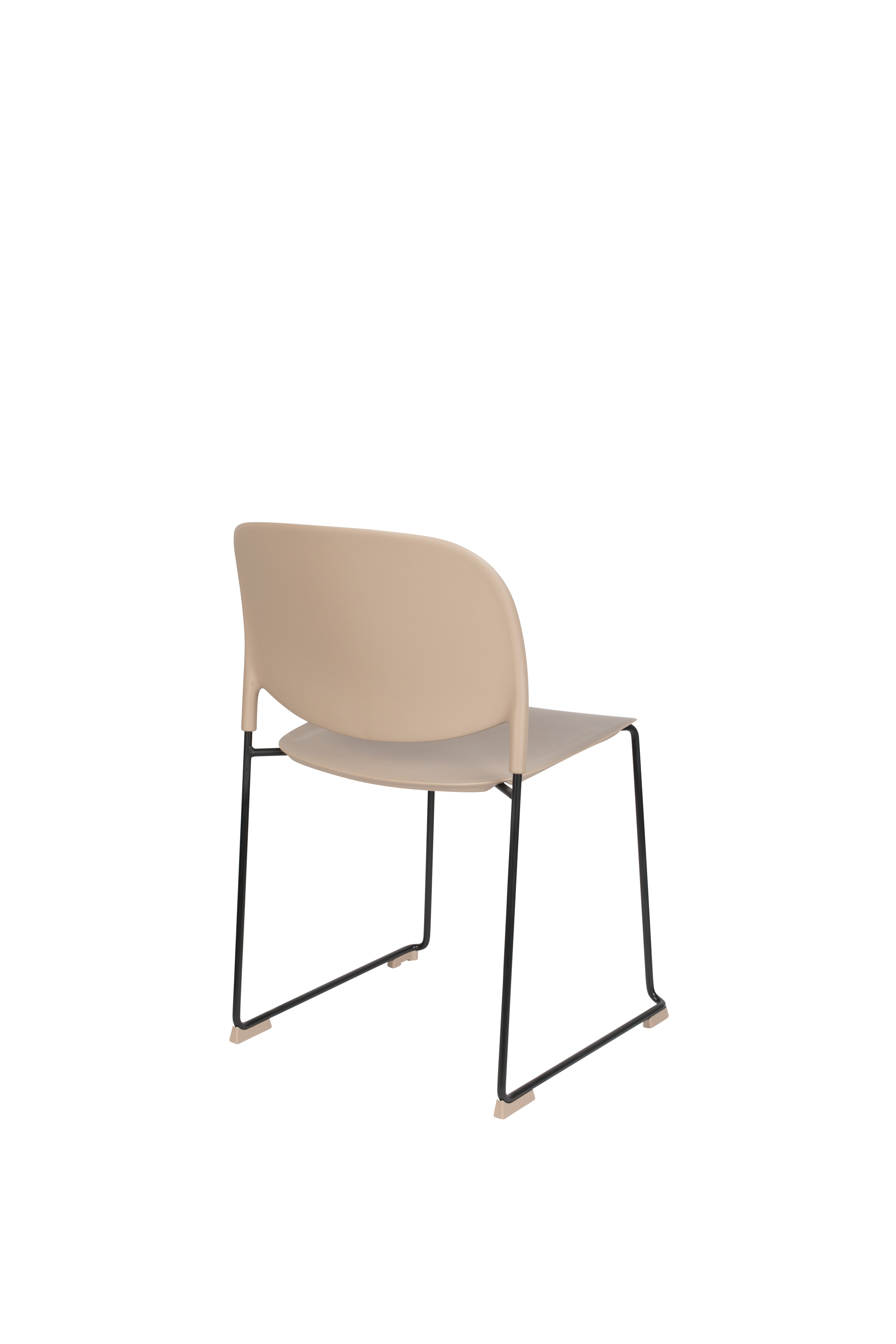 Stacks beige chair with a black base