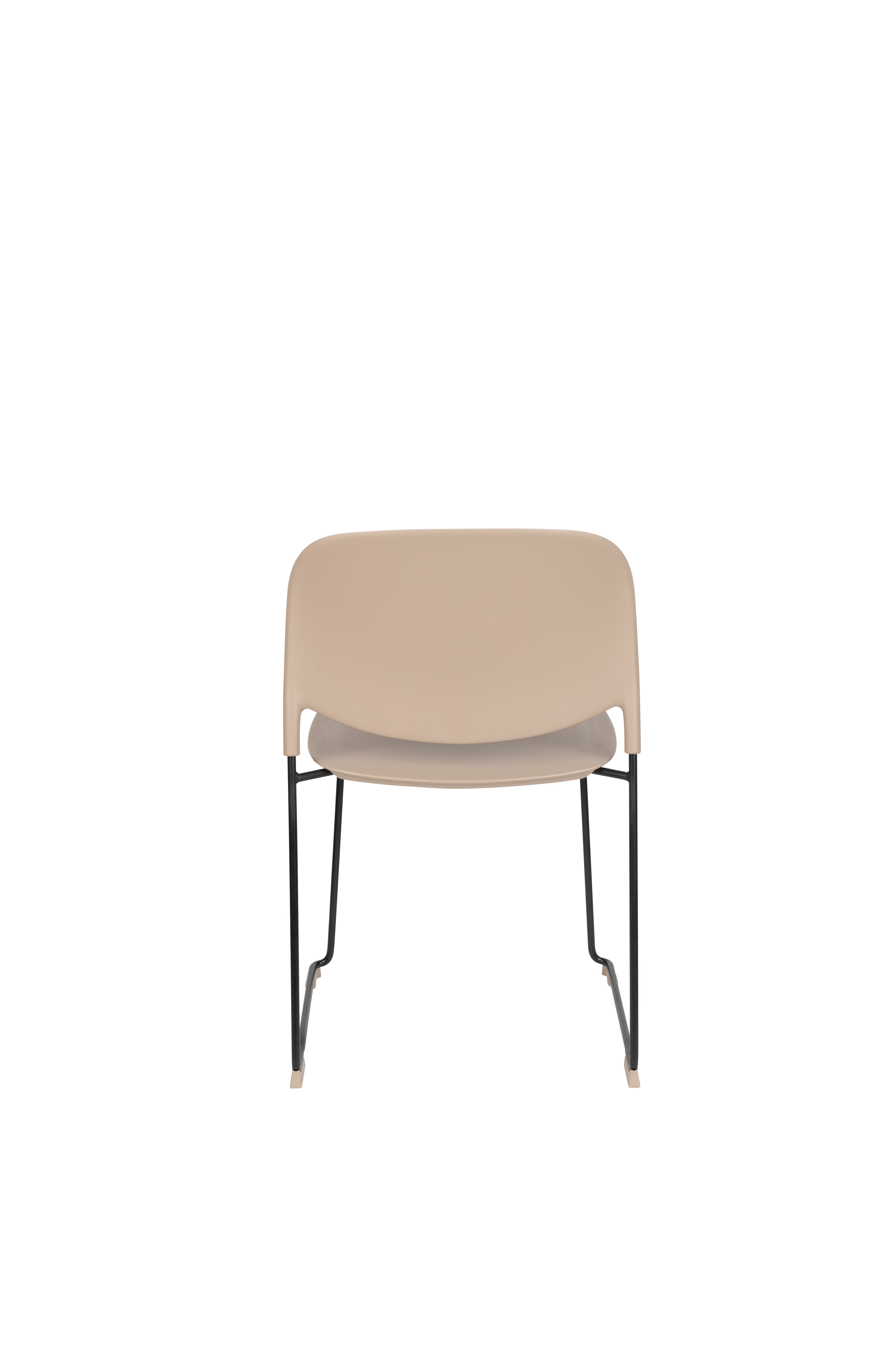 Stacks beige chair with a black base