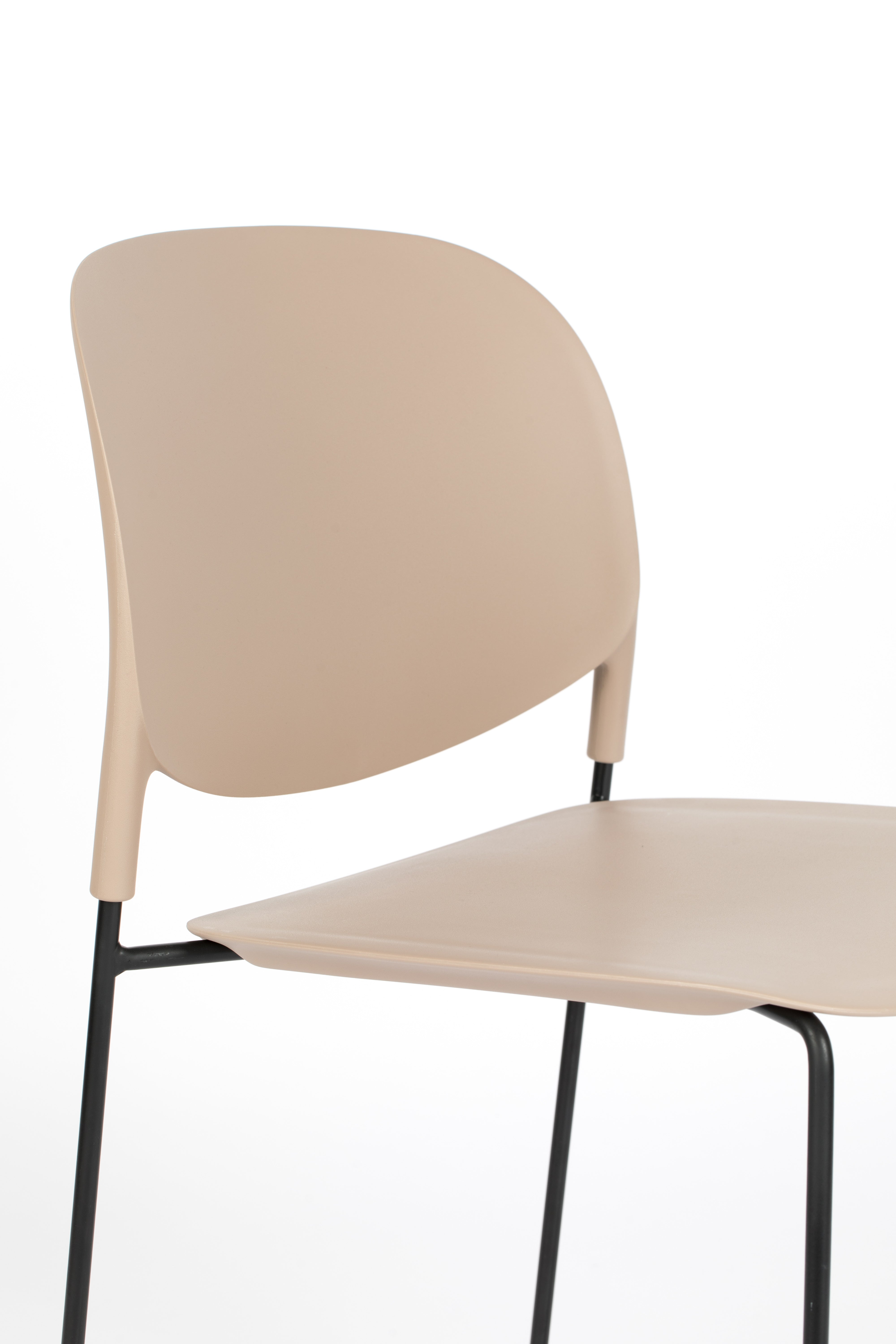 Stacks beige chair with a black base