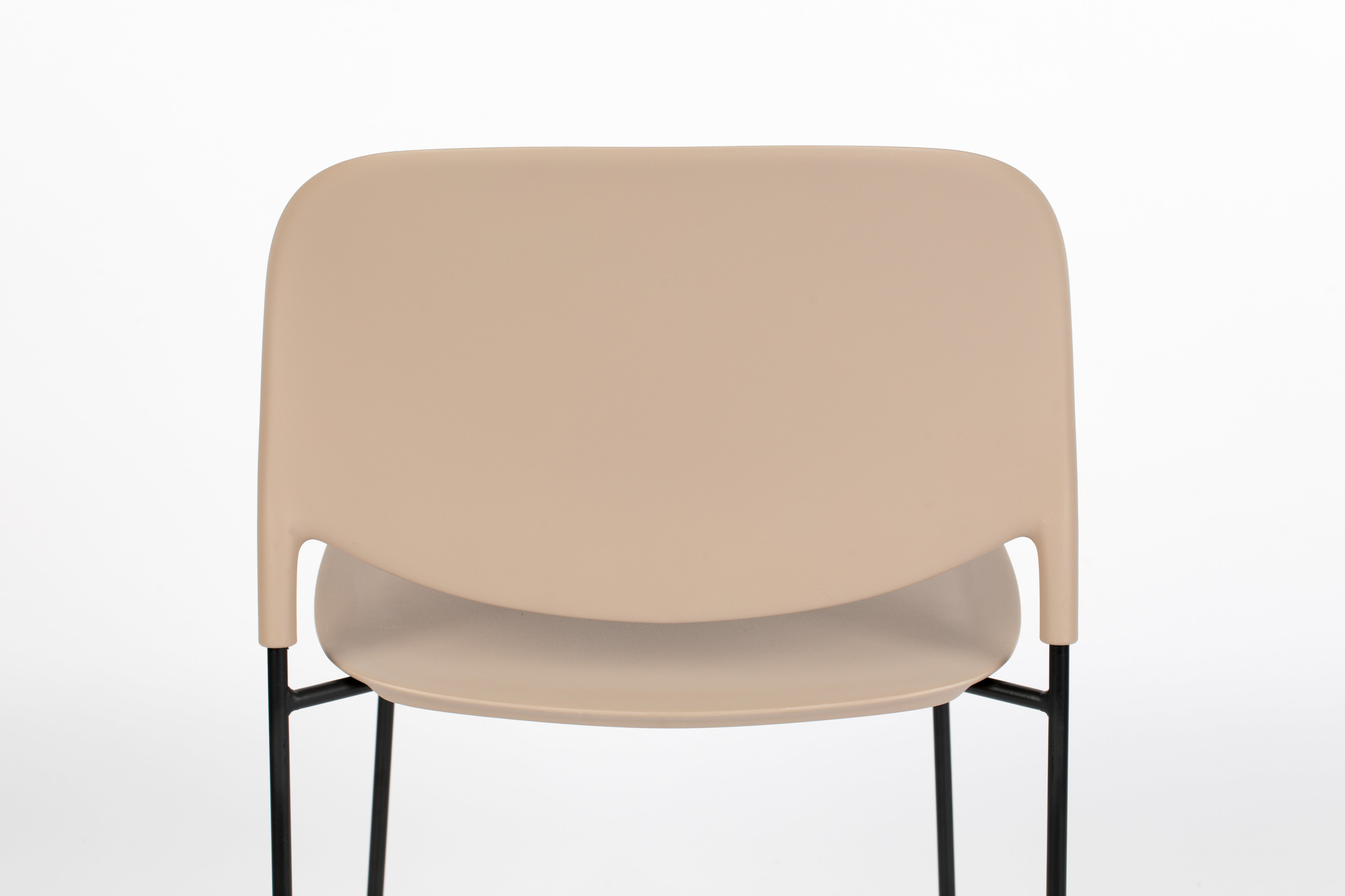 Stacks beige chair with a black base