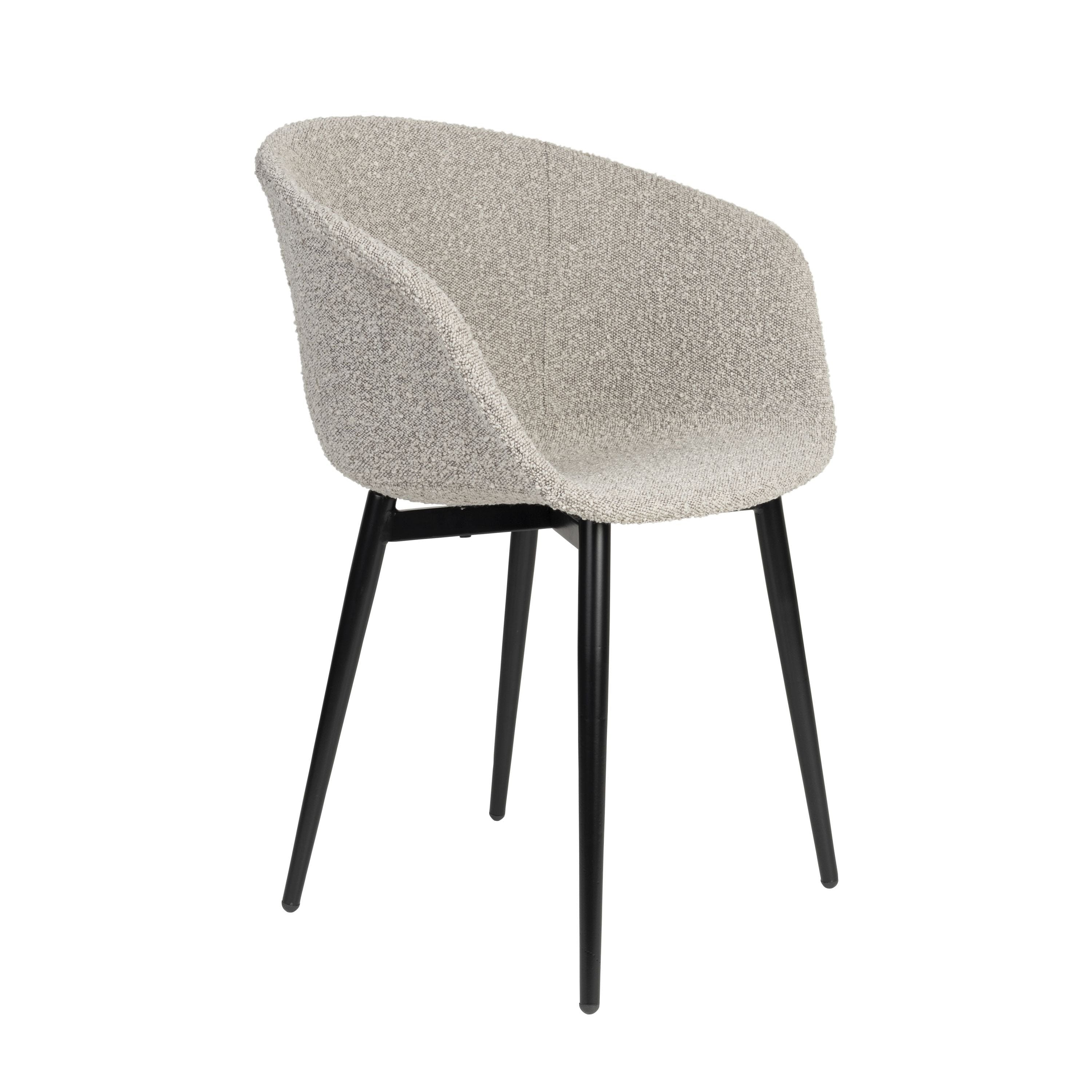 Charly Chair Grey mit einer schwarzen Basis