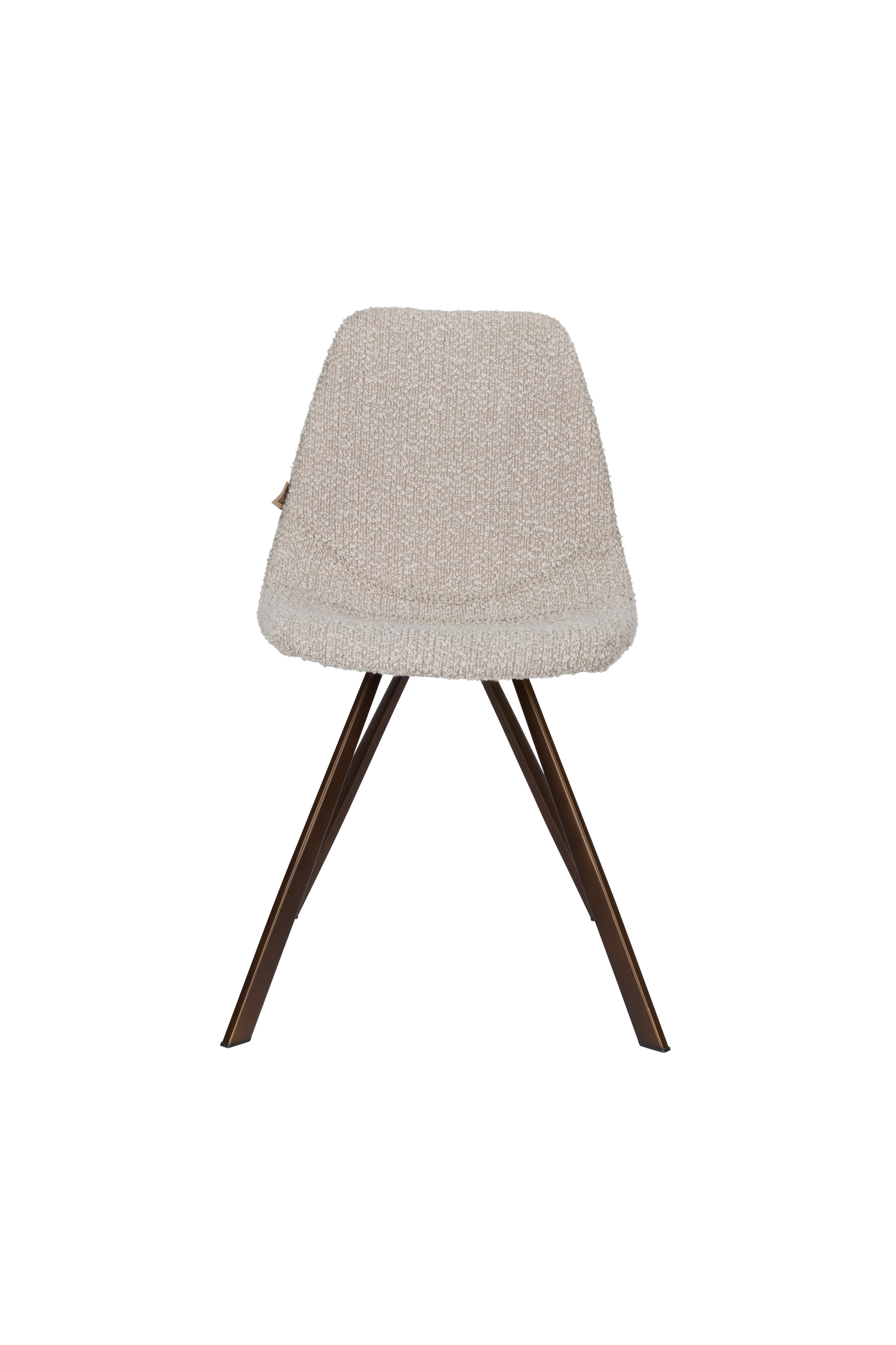 Stuhl FRANKY grau-beige mit braunem Gestell