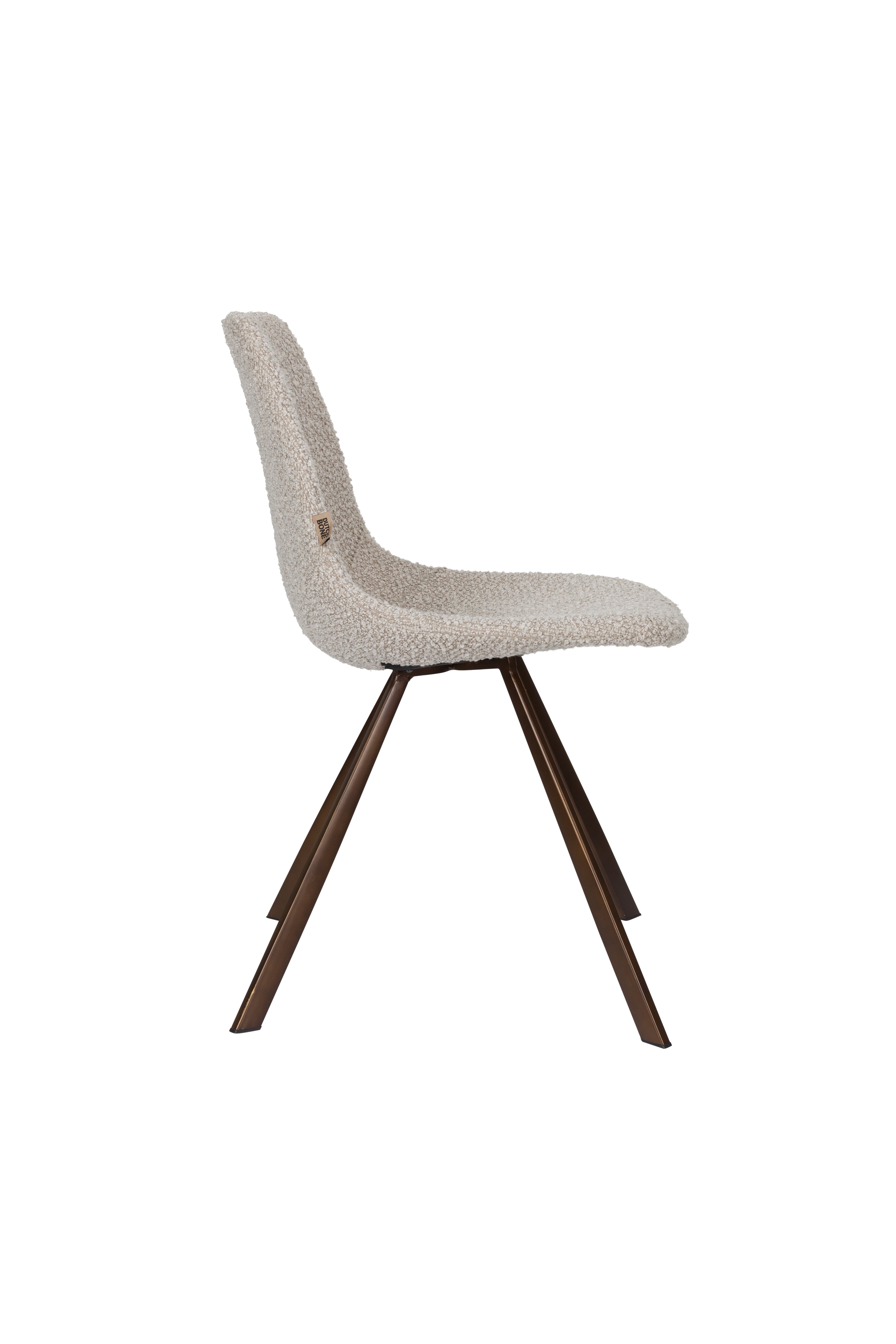 Stuhl FRANKY grau-beige mit braunem Gestell