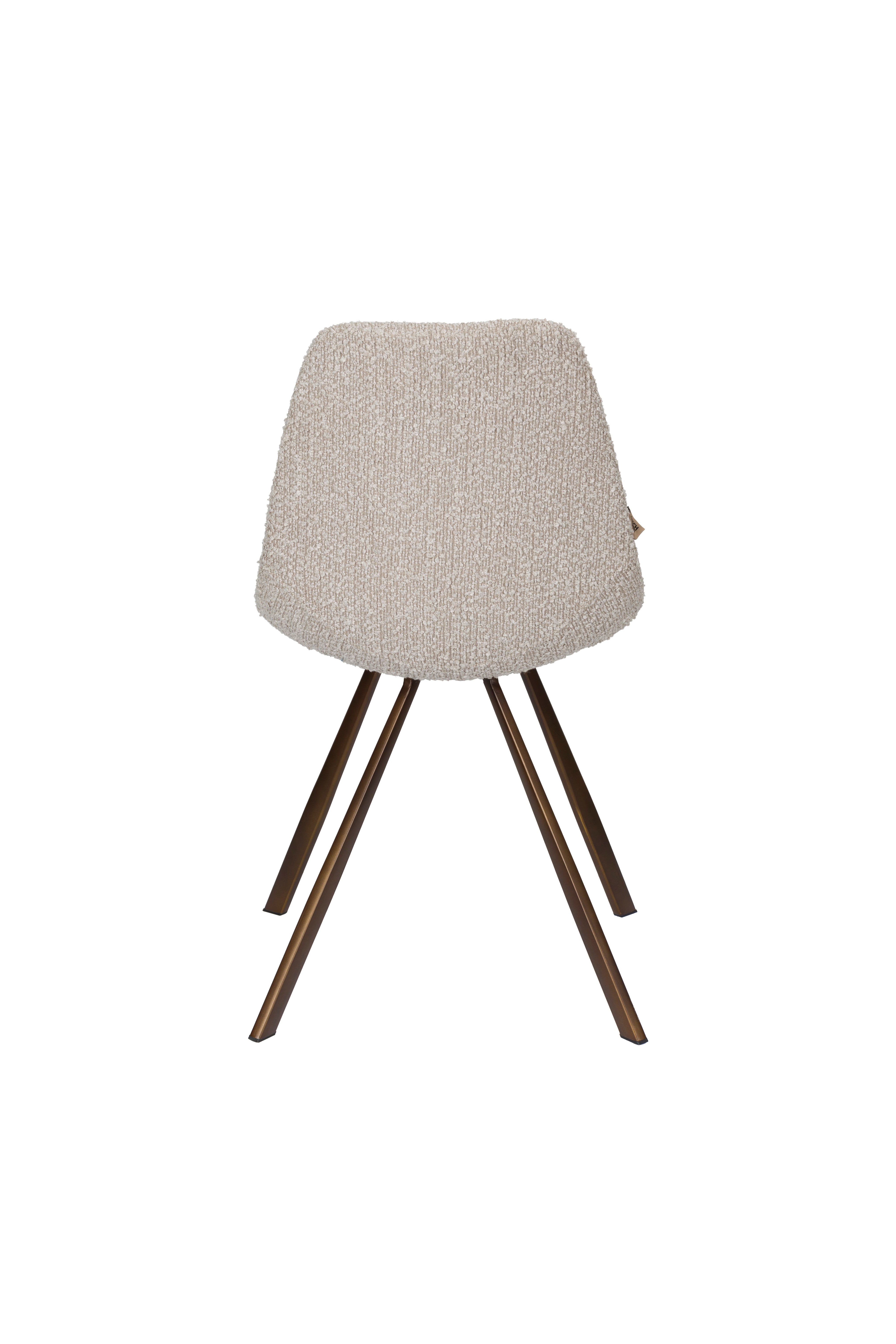 Stuhl FRANKY grau-beige mit braunem Gestell