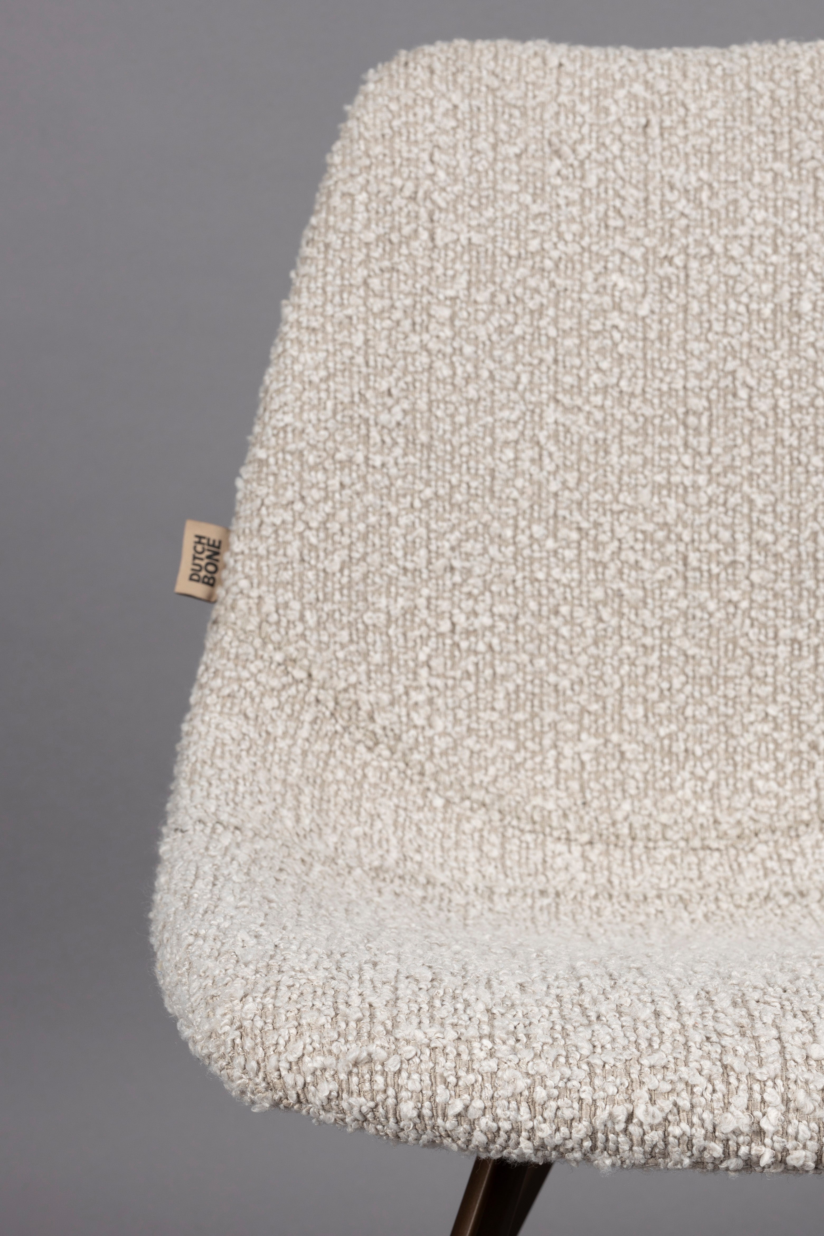 Stuhl FRANKY grau-beige mit braunem Gestell