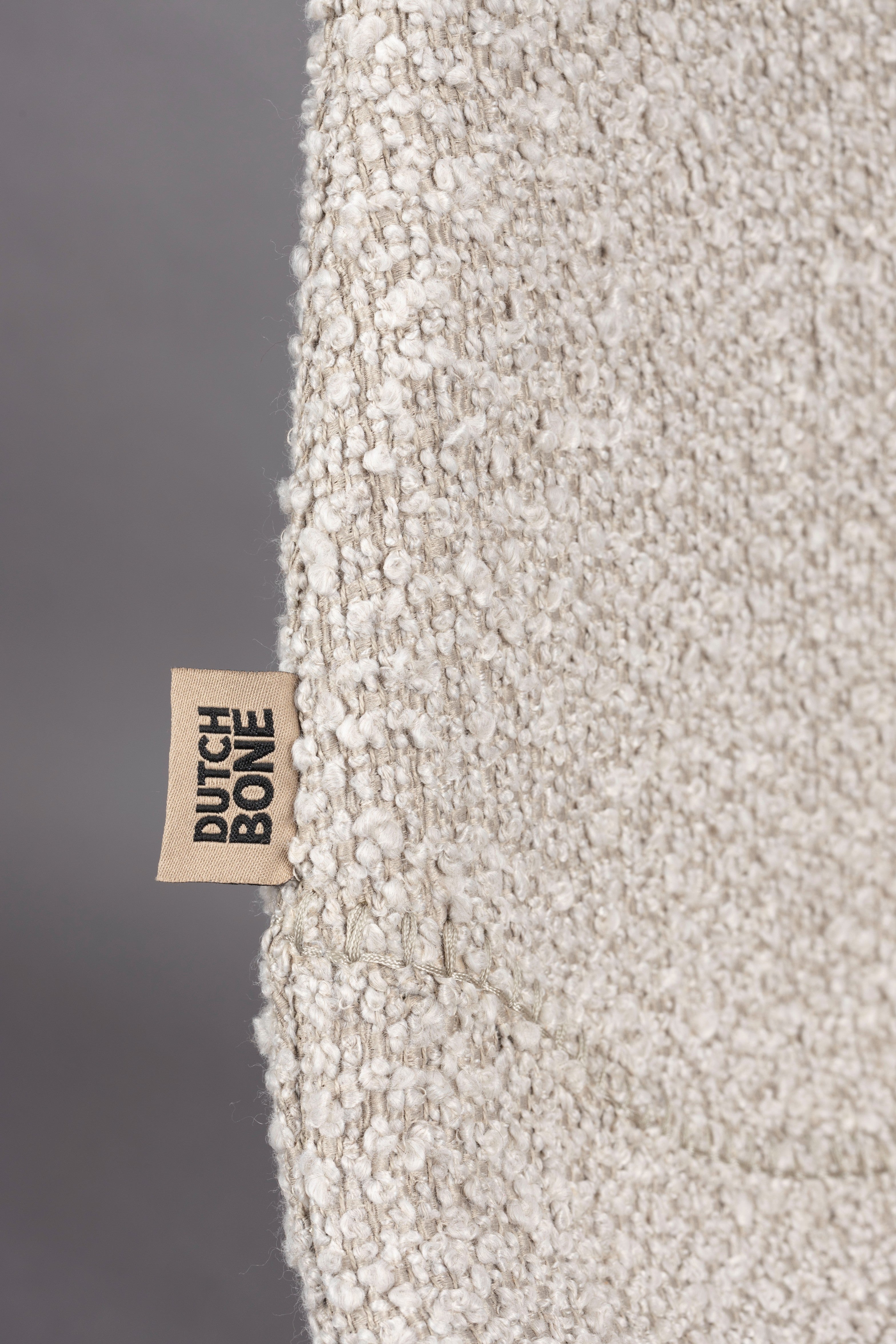 Stuhl FRANKY grau-beige mit braunem Gestell