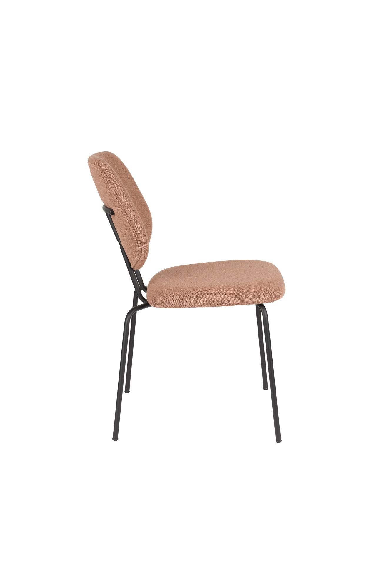 ZELO chair in salmon pink with a black base
