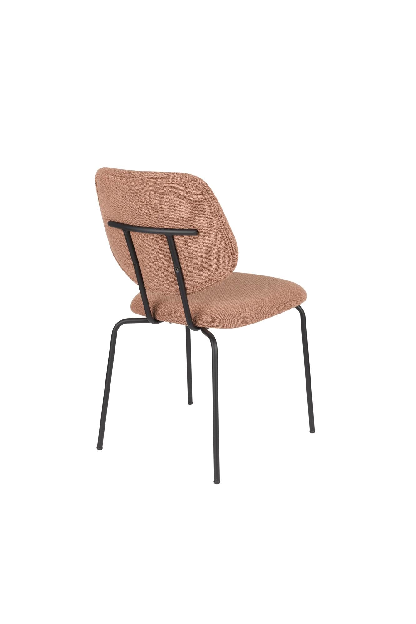 ZELO chair in salmon pink with a black base
