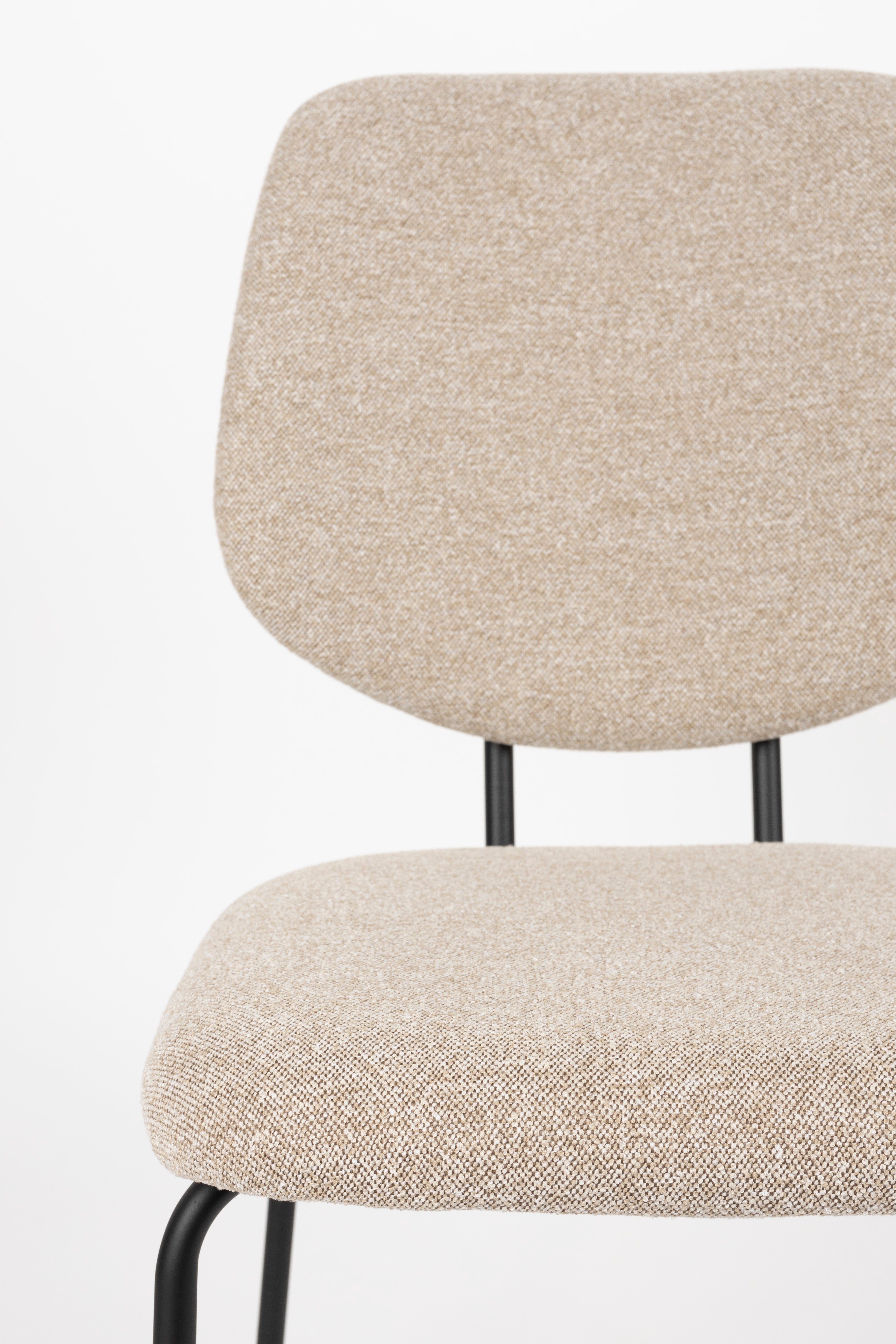 Stuhl ZELO beige mit schwarzem Gestell