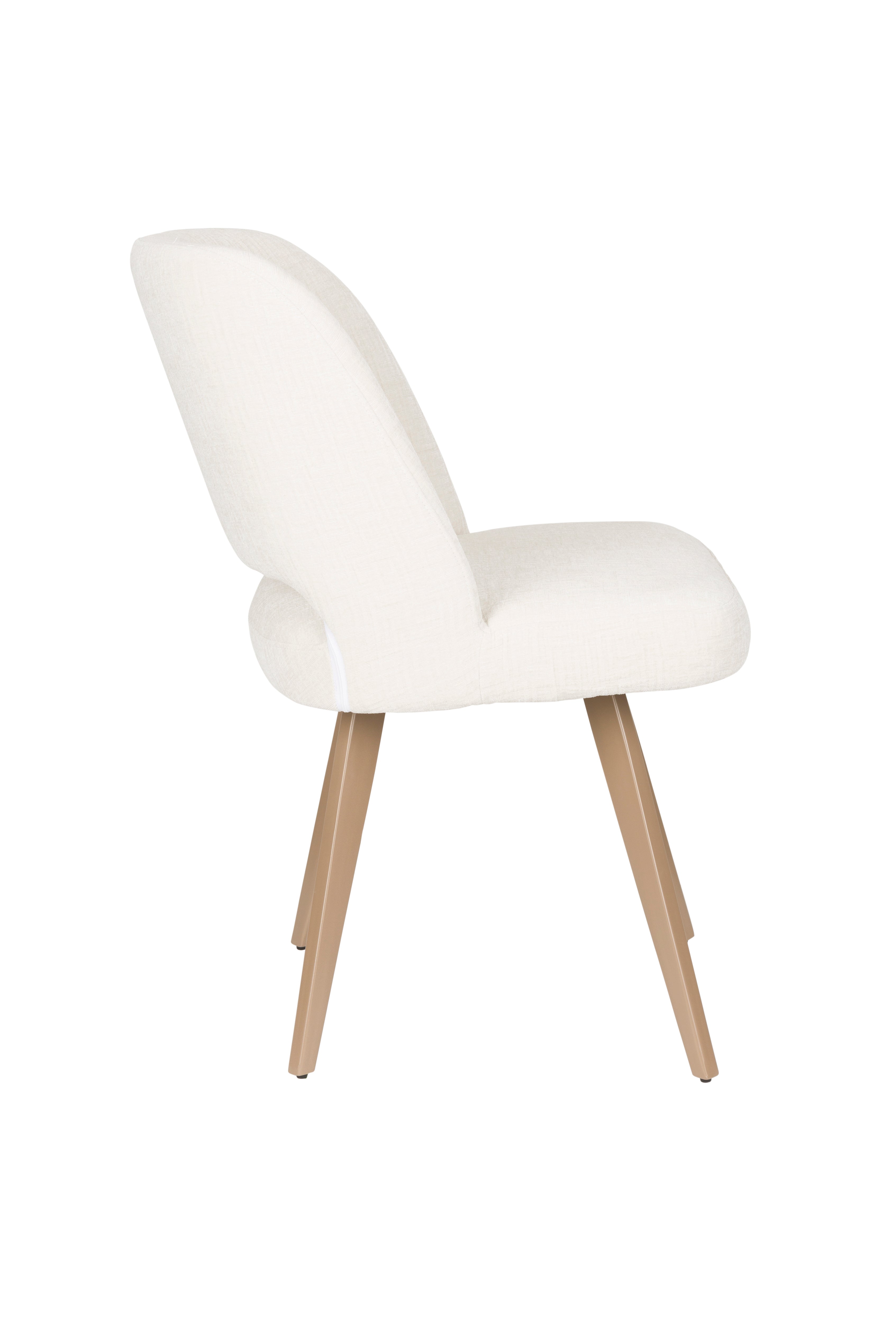 YVES Chair white with brown base