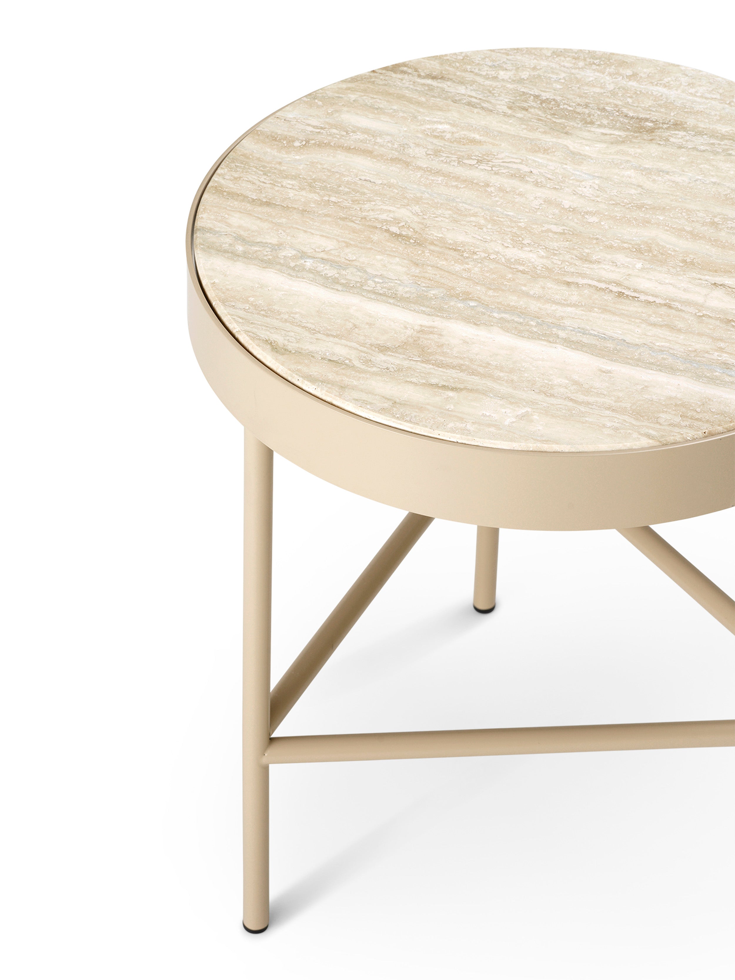 Travertine side table beige travertine