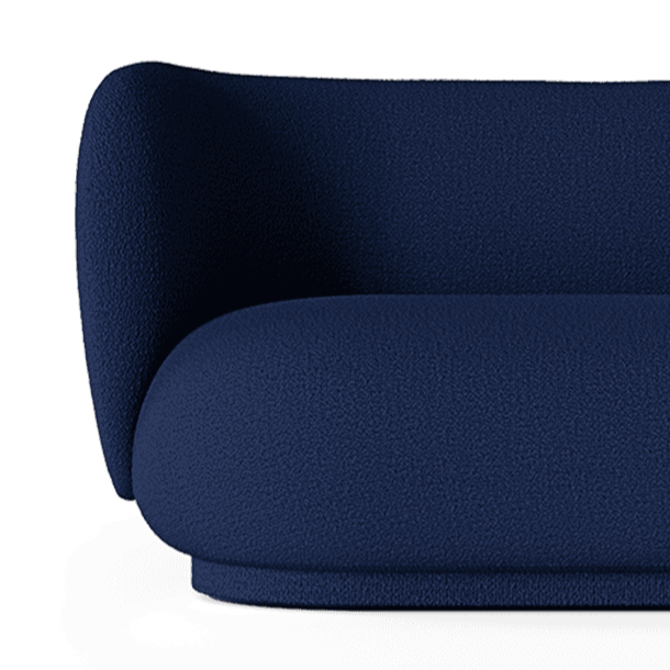 Rico Divan Wool Bouclee's left -hand sofa navy blue