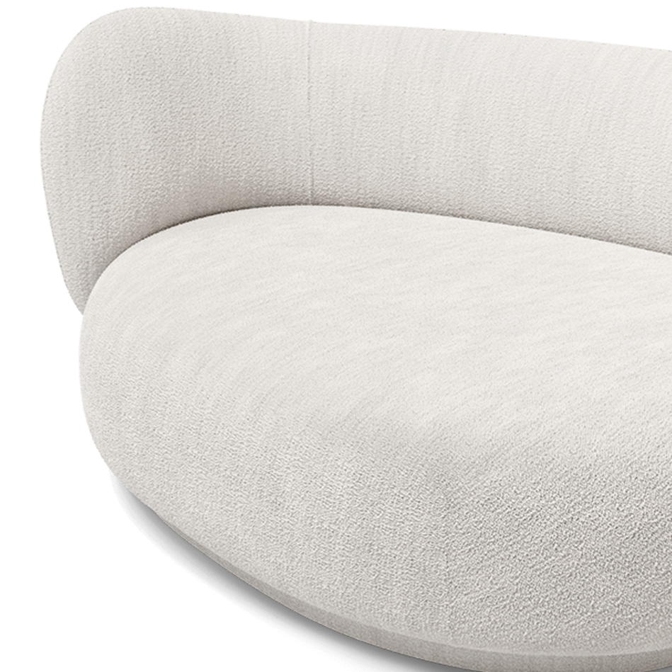 Right sofa rico curve boucle broken white