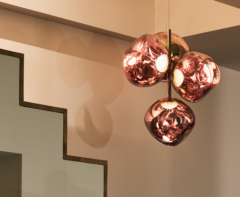 Melt copper chandelier