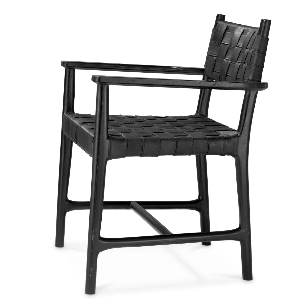 A chair with tiberio armrests black