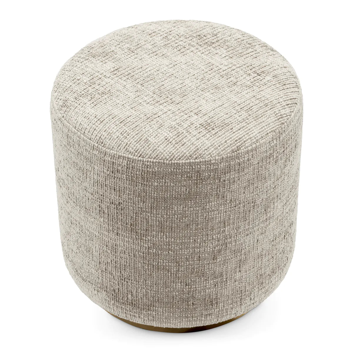 Greer beige pouf with a golden base