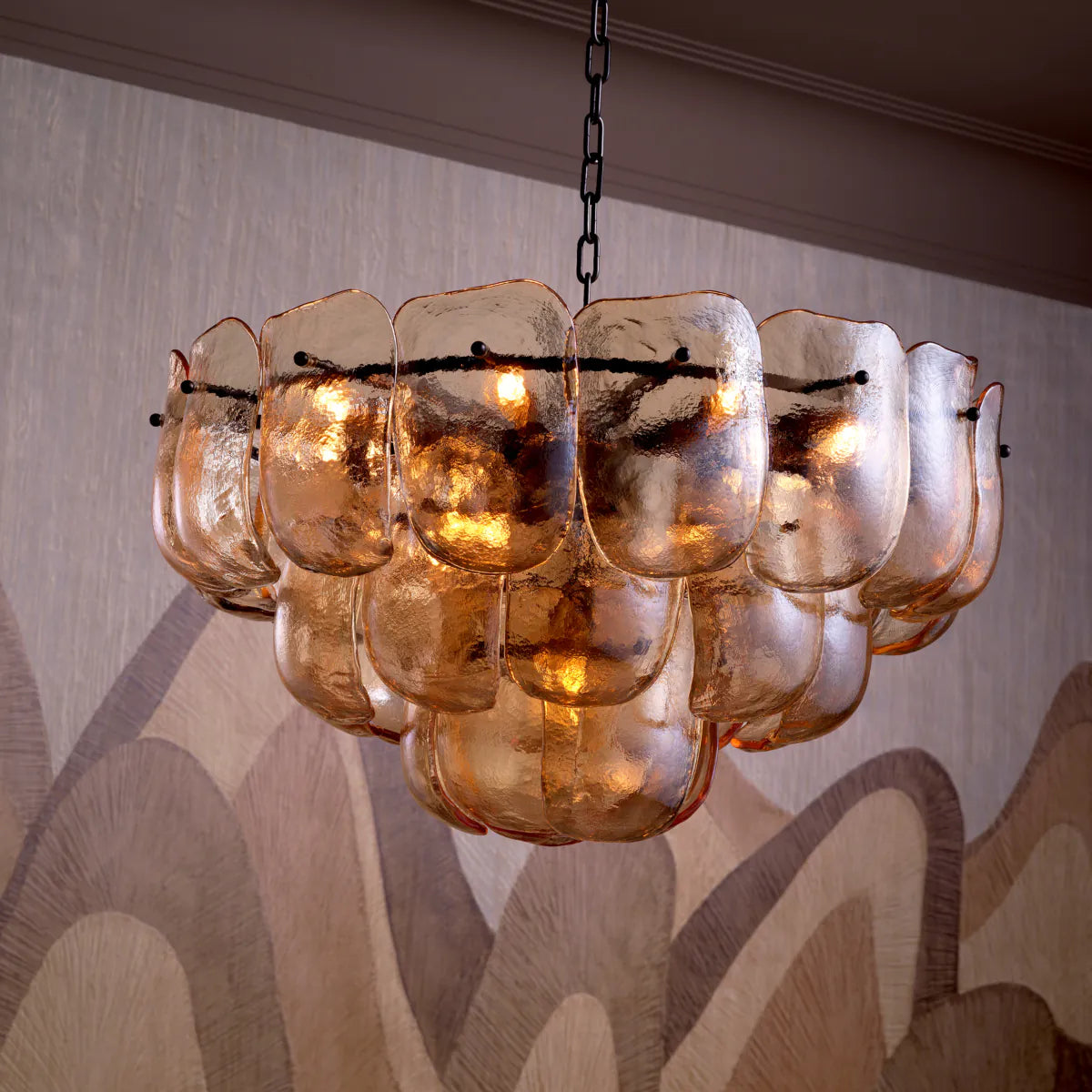 Gustave chandelier smoky glass