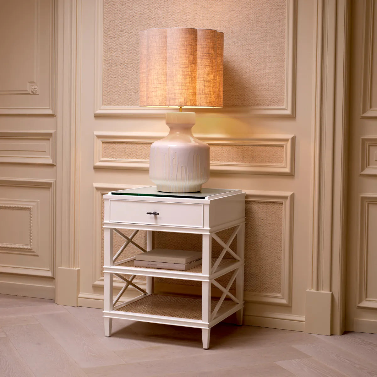 Bahamas side table of white mahogany wood