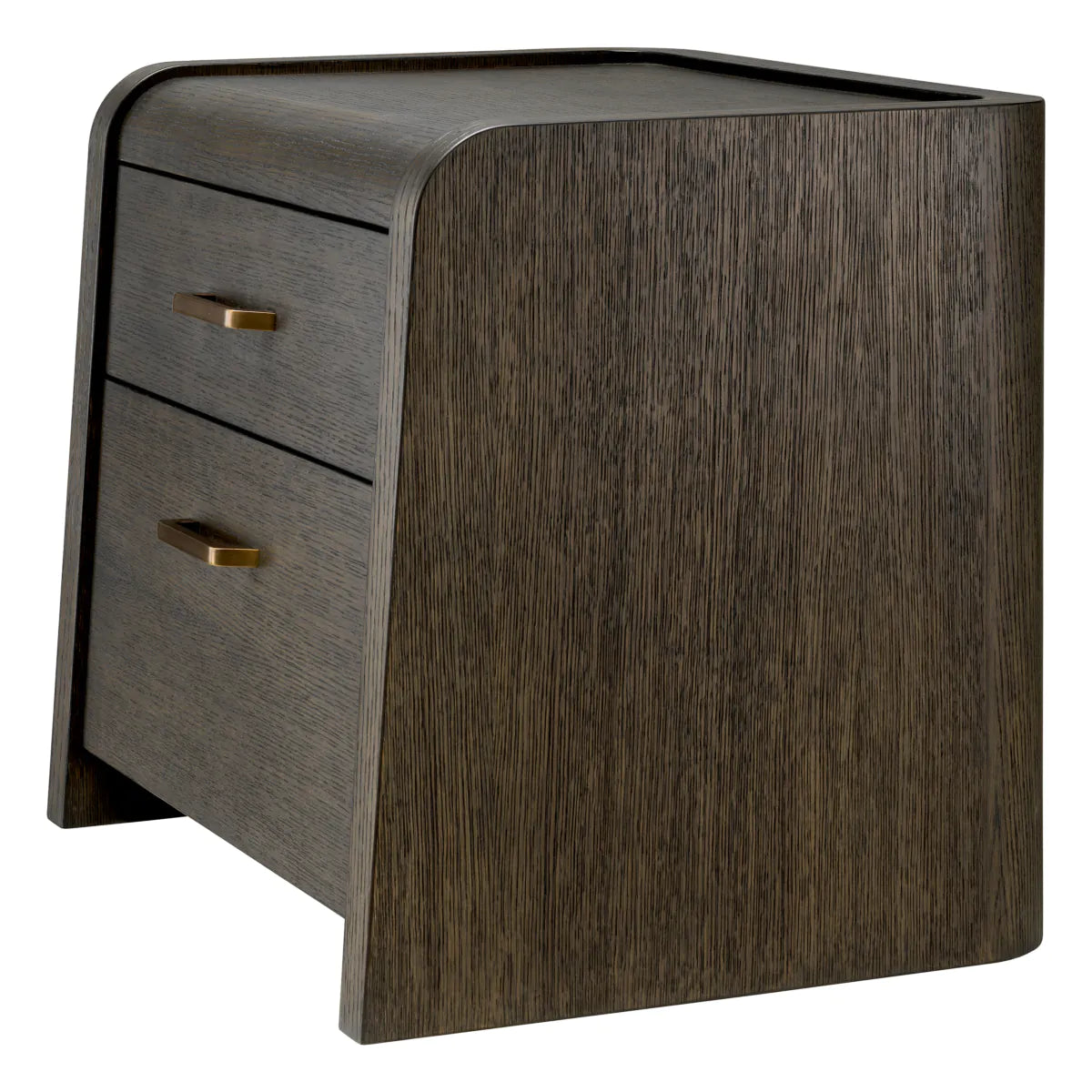 Night cabinet Joana graphite oak veneer