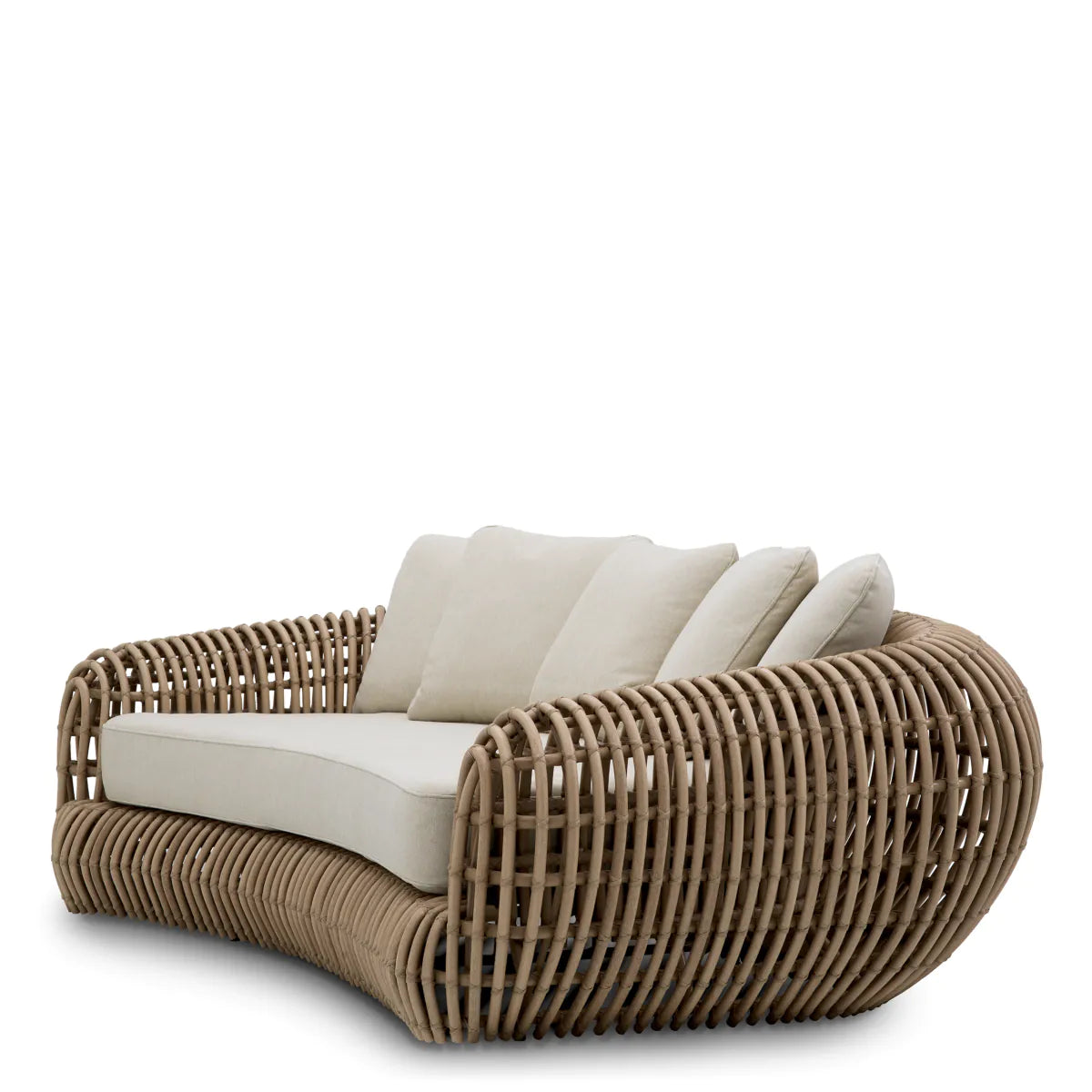 Sofa für den Außenbereich SIDERNO aus synthetischem Rattan