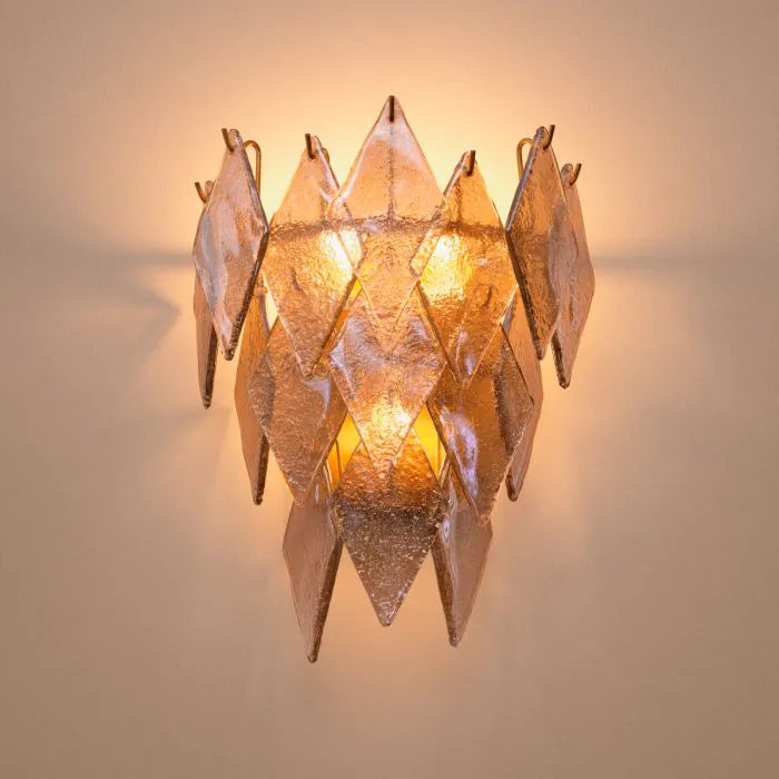 Rhombus wall lamp transparent glass