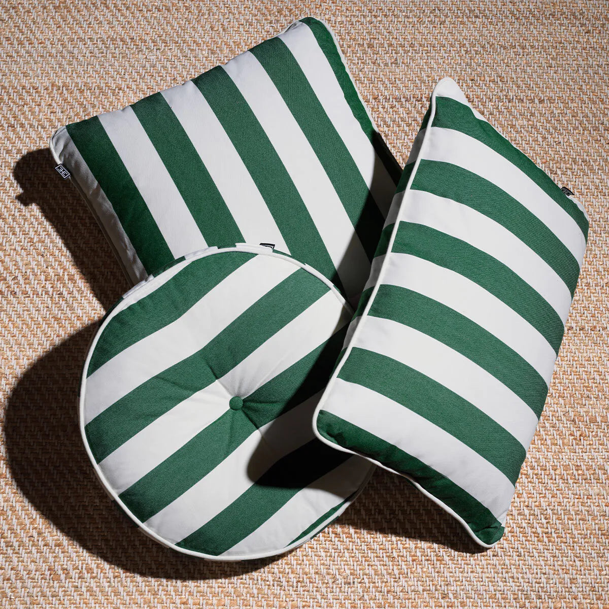 FLORENT garden cushion green with white