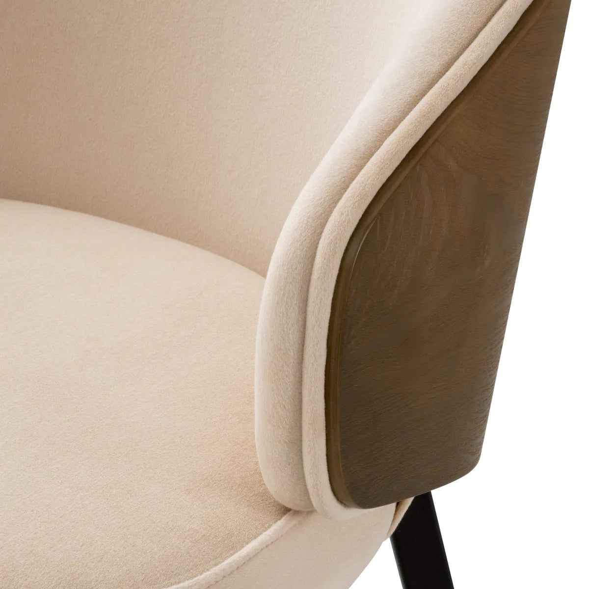 Camerota beige chair with a black base