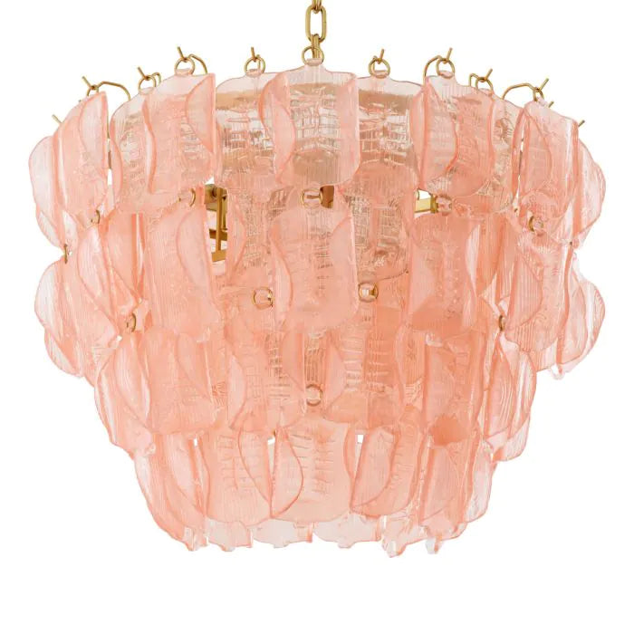 Solange pink glass chandelier