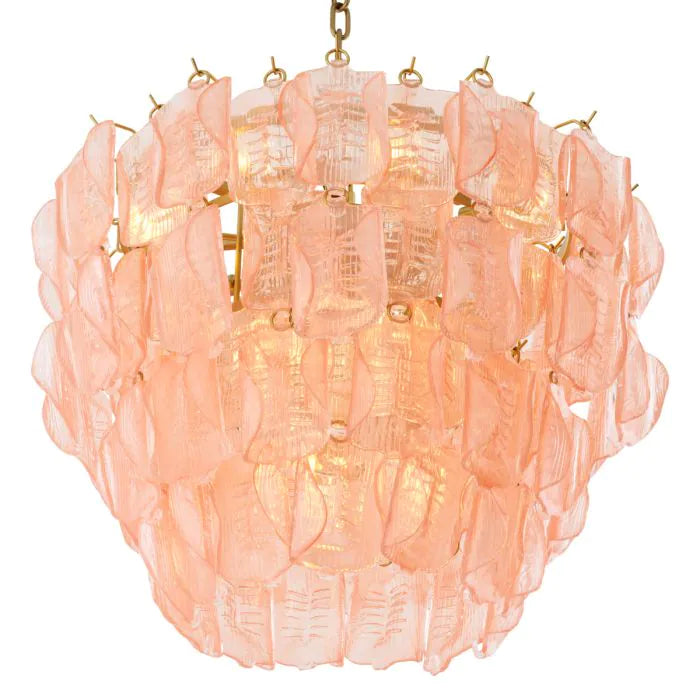 Solange pink glass chandelier