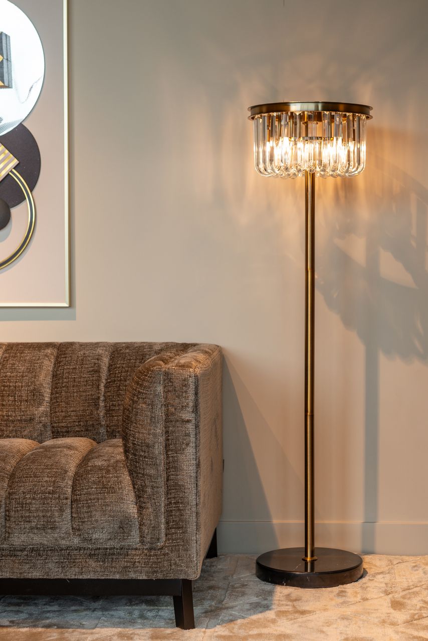 DAGMAR floor lamp glass with black base
