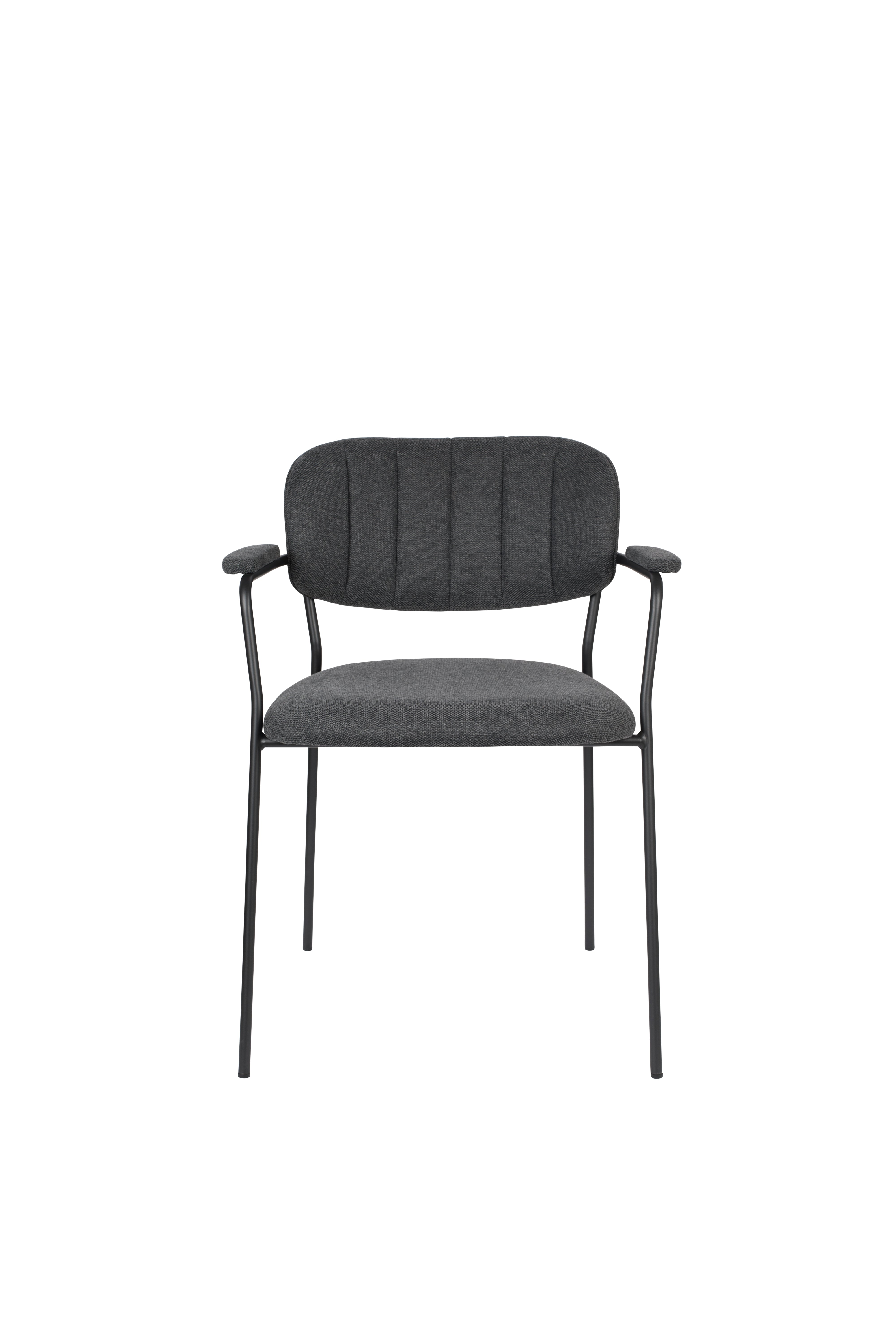 Chair with armrests Jolien Dark gray with a black base