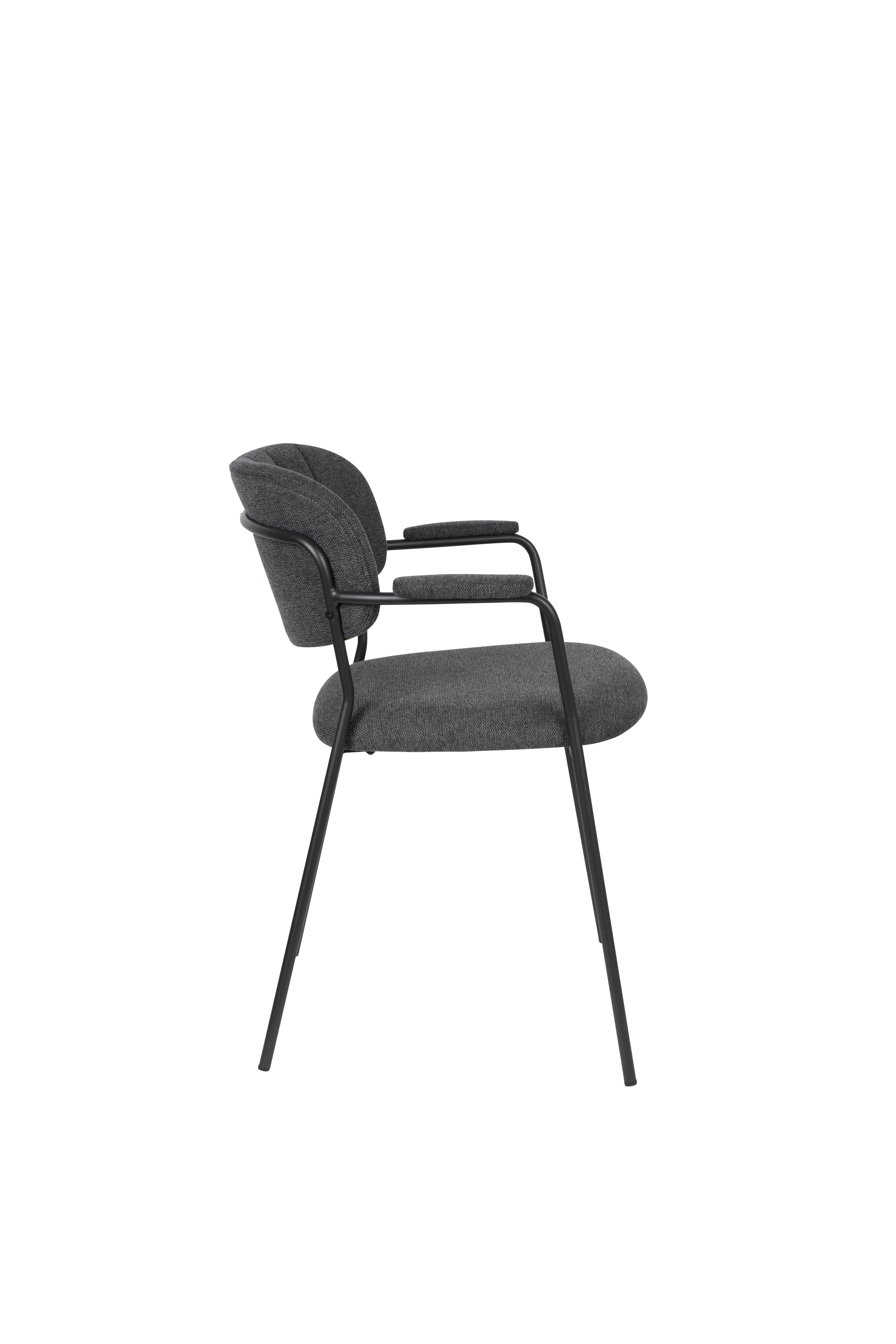 Chair with armrests Jolien Dark gray with a black base