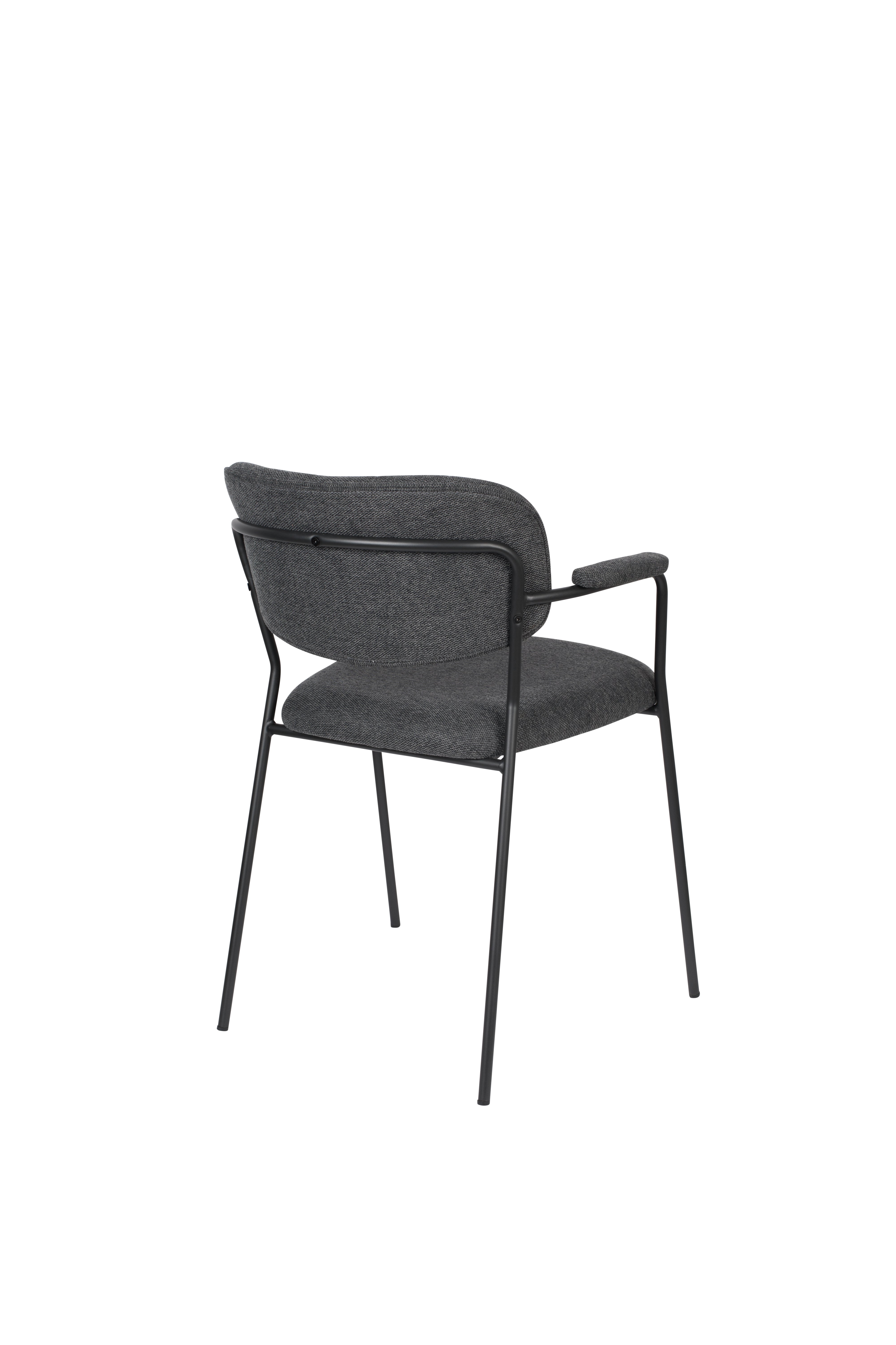 Chair with armrests Jolien Dark gray with a black base