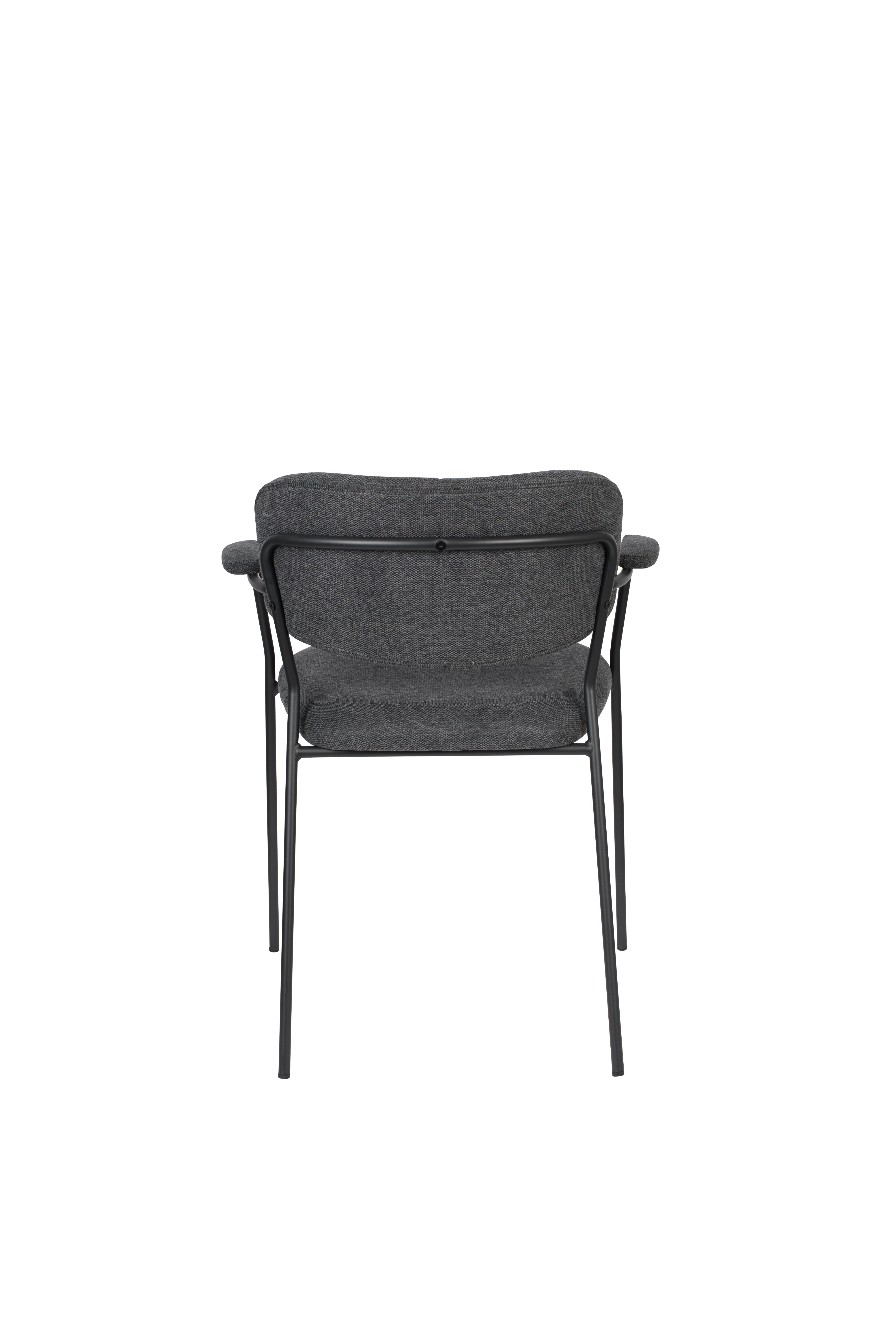 Chair with armrests Jolien Dark gray with a black base