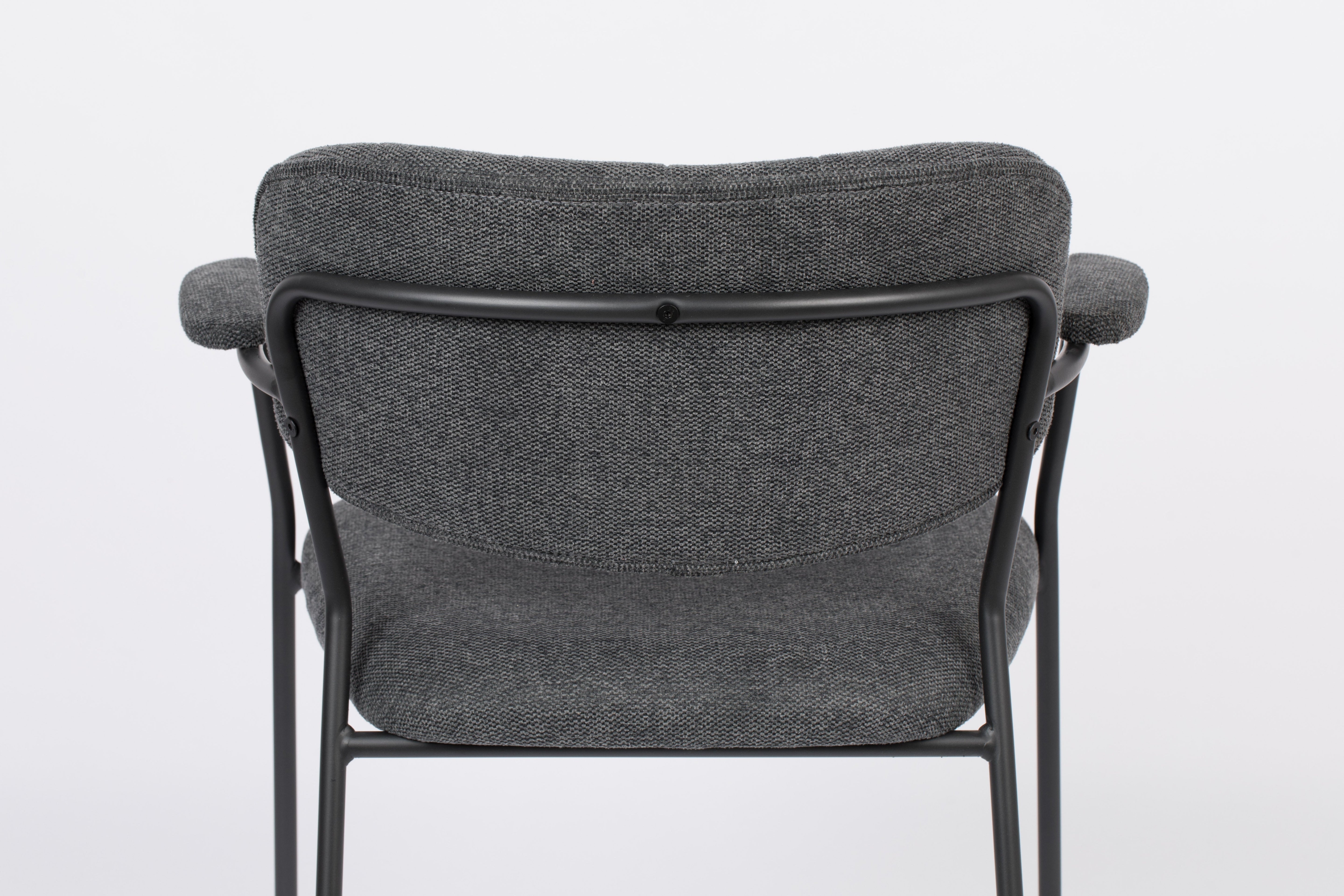 Chair with armrests Jolien Dark gray with a black base