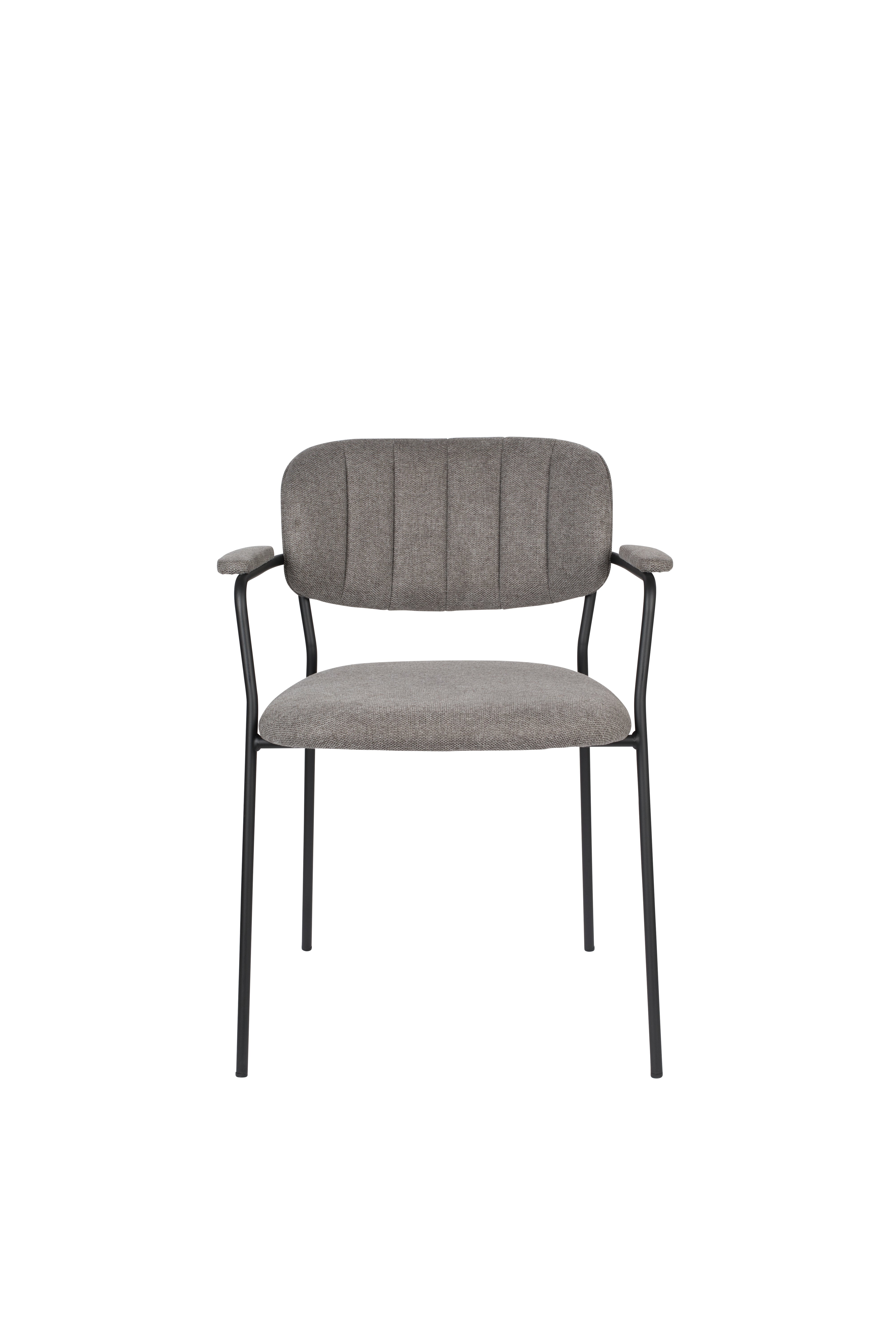 Chair with armrests Jolien Gray with a black base