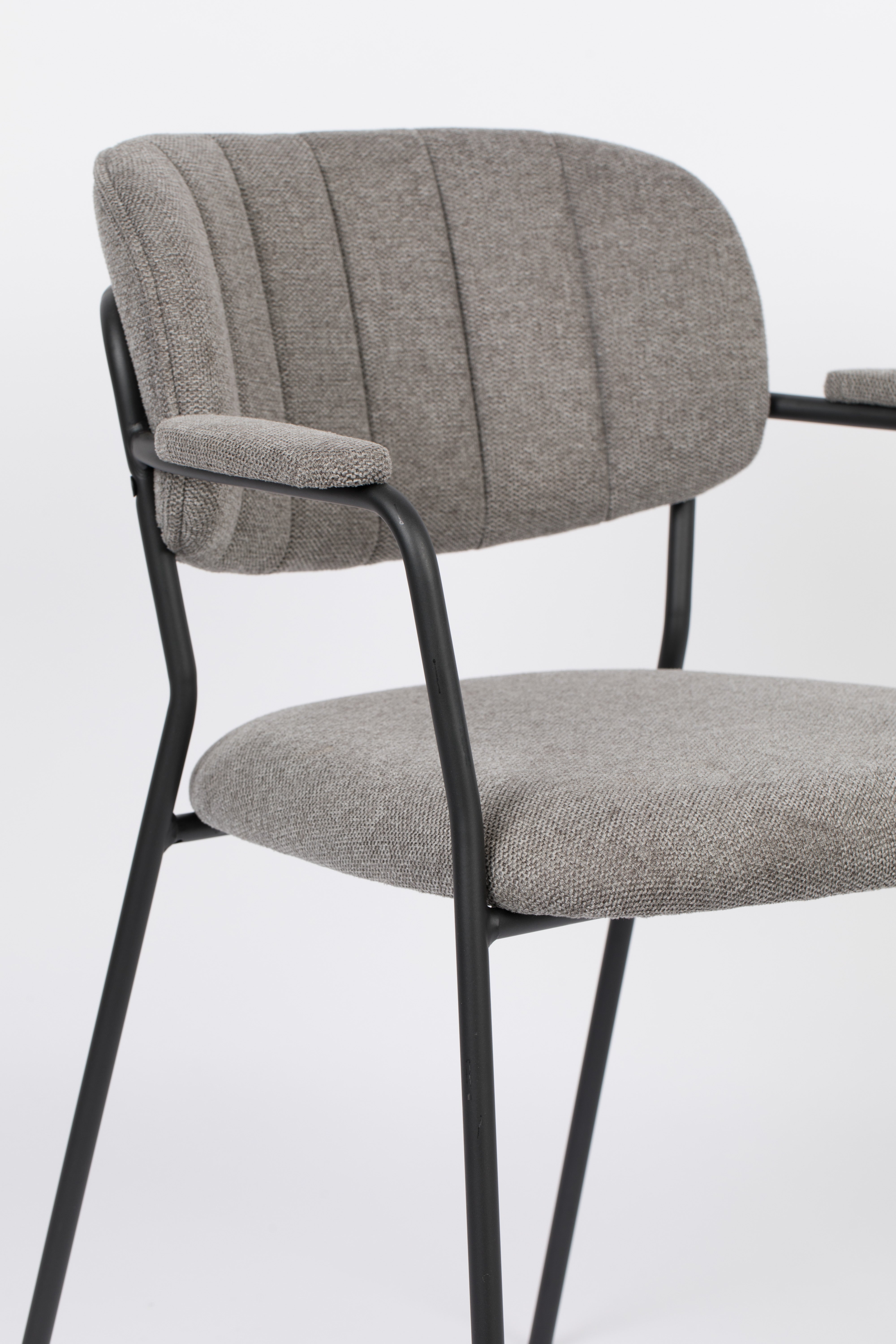 Chair with armrests Jolien Gray with a black base