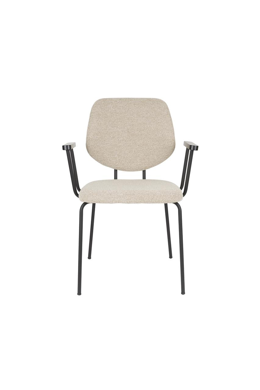 ZELO Armchair in Beige with Black Base