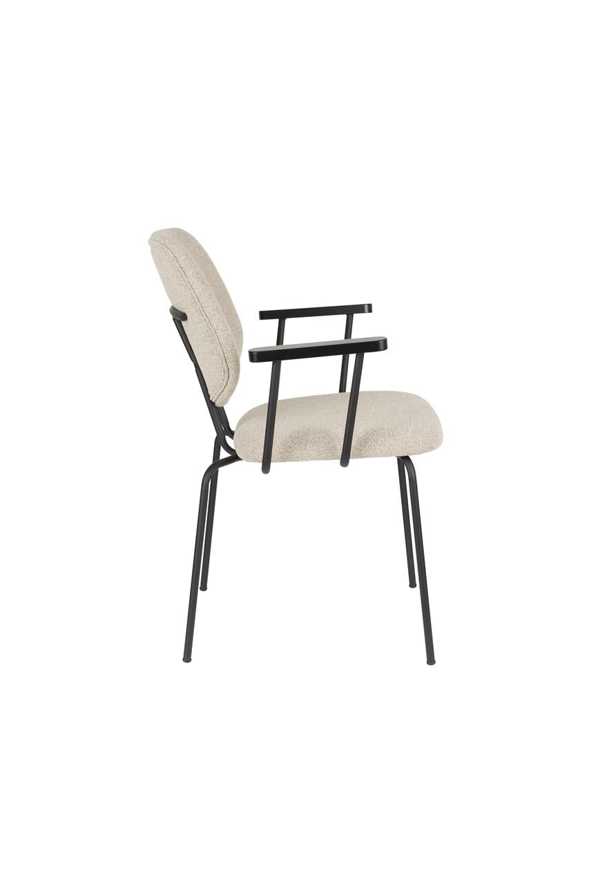 ZELO Armchair in Beige with Black Base