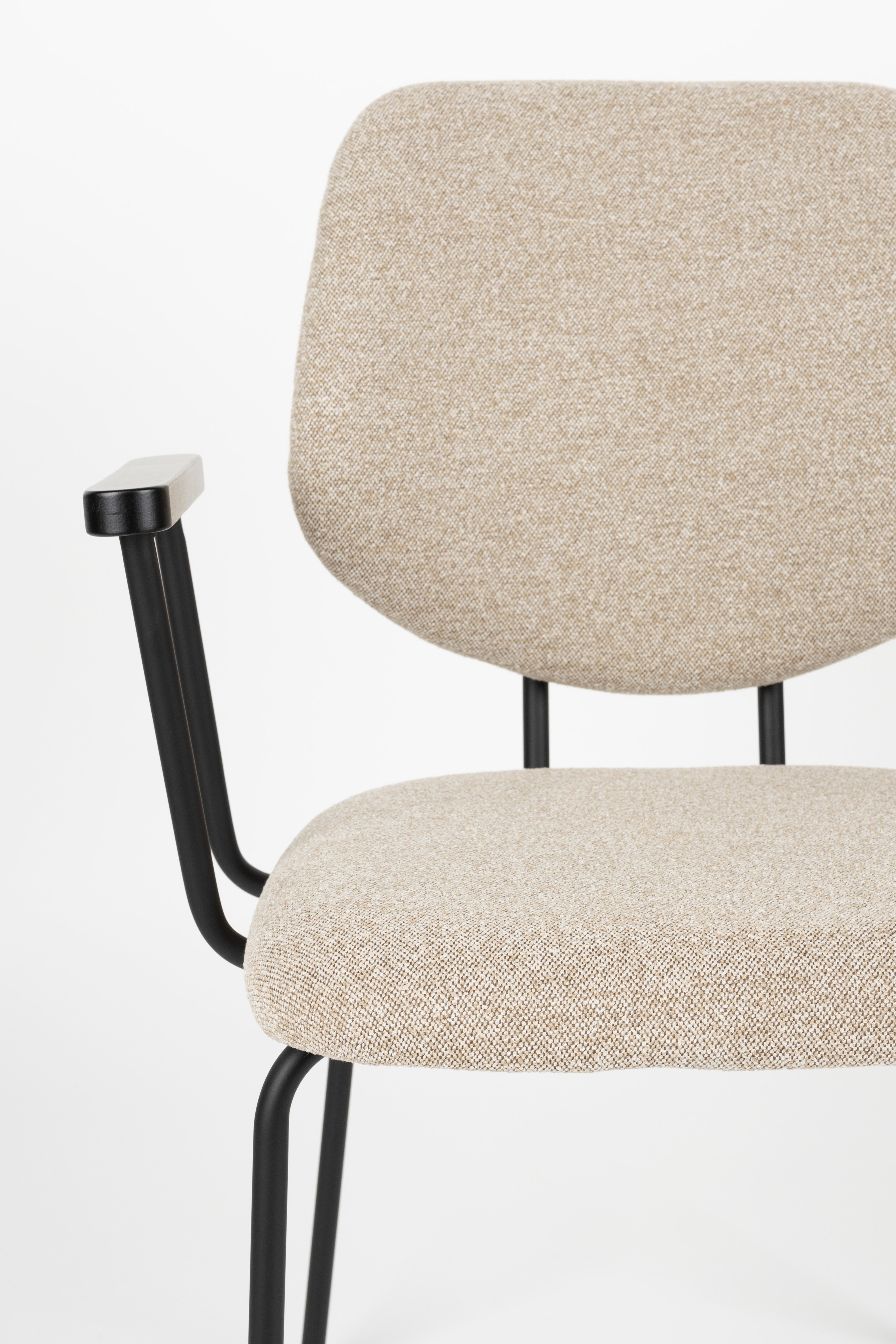 ZELO Armchair in Beige with Black Base