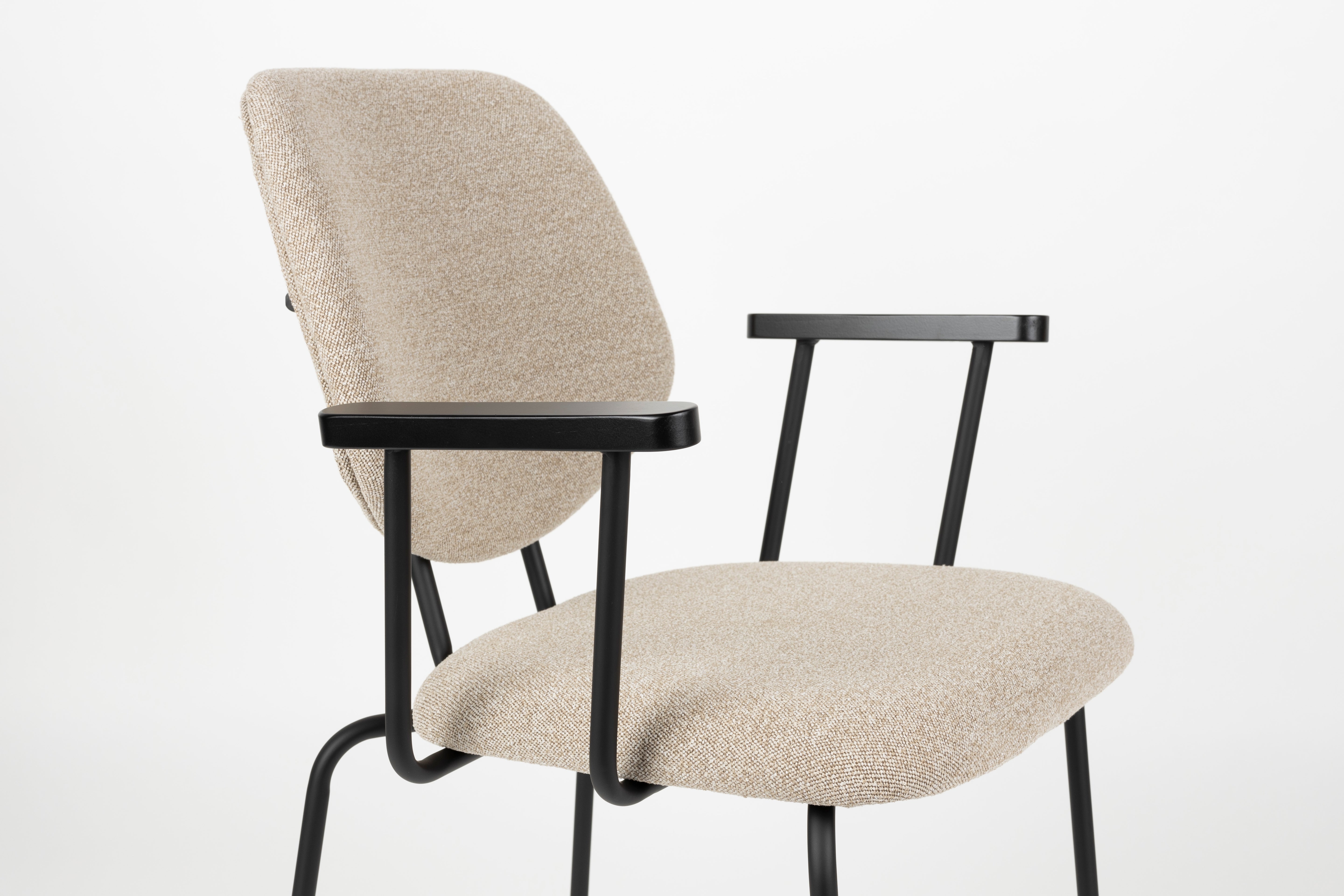 ZELO Armchair in Beige with Black Base