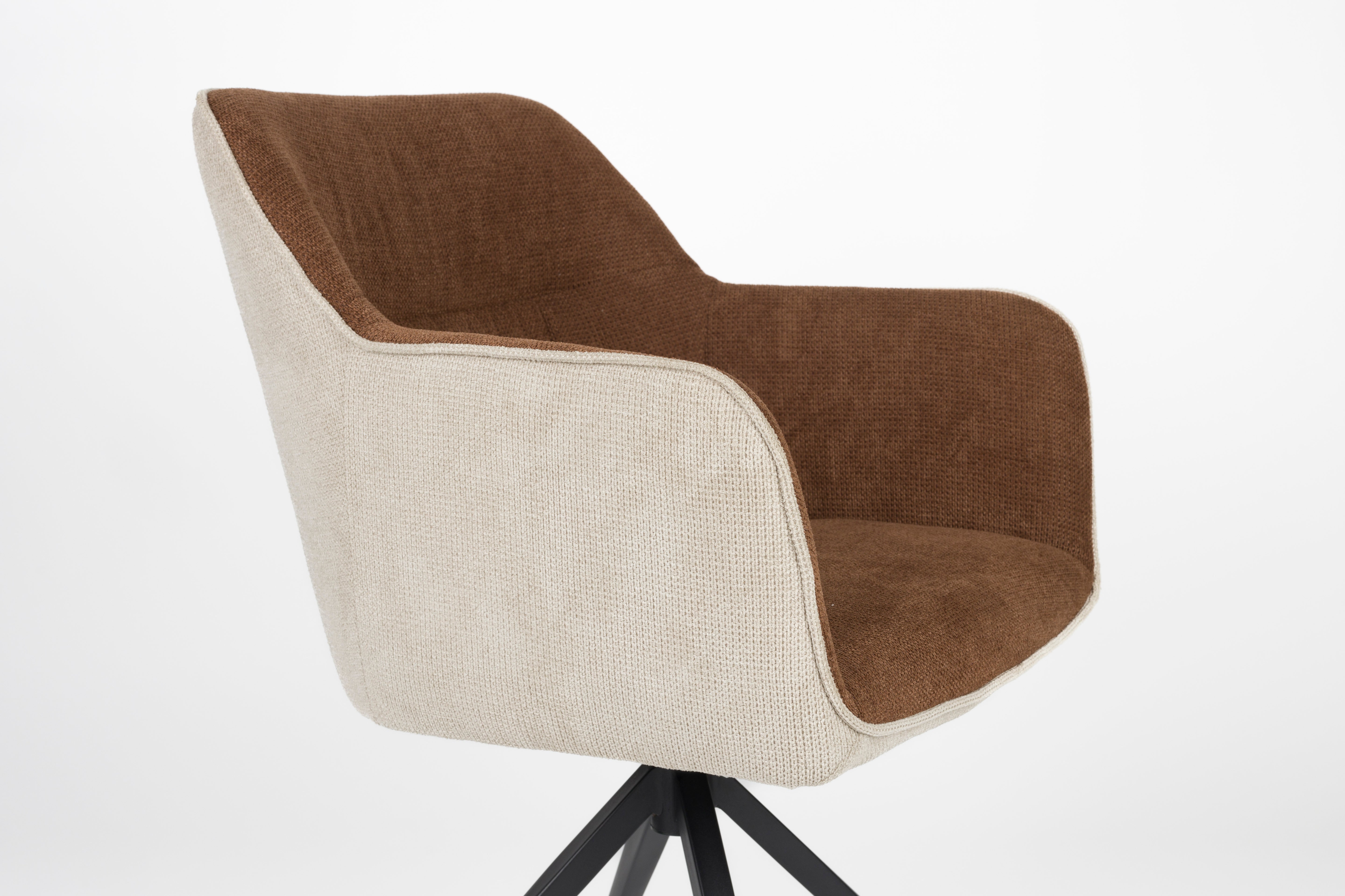 DALEY chair brown with beige