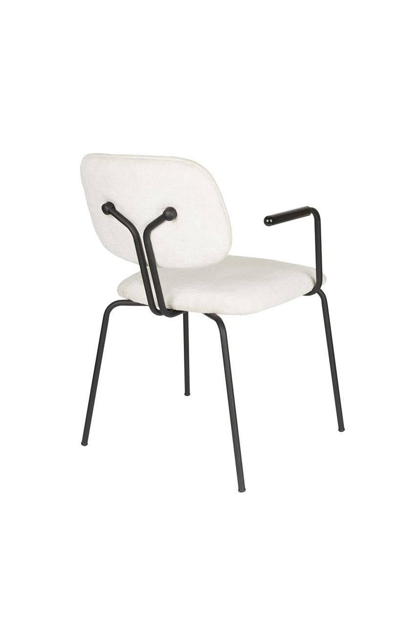 BOUTON Armchair in White with Black Base