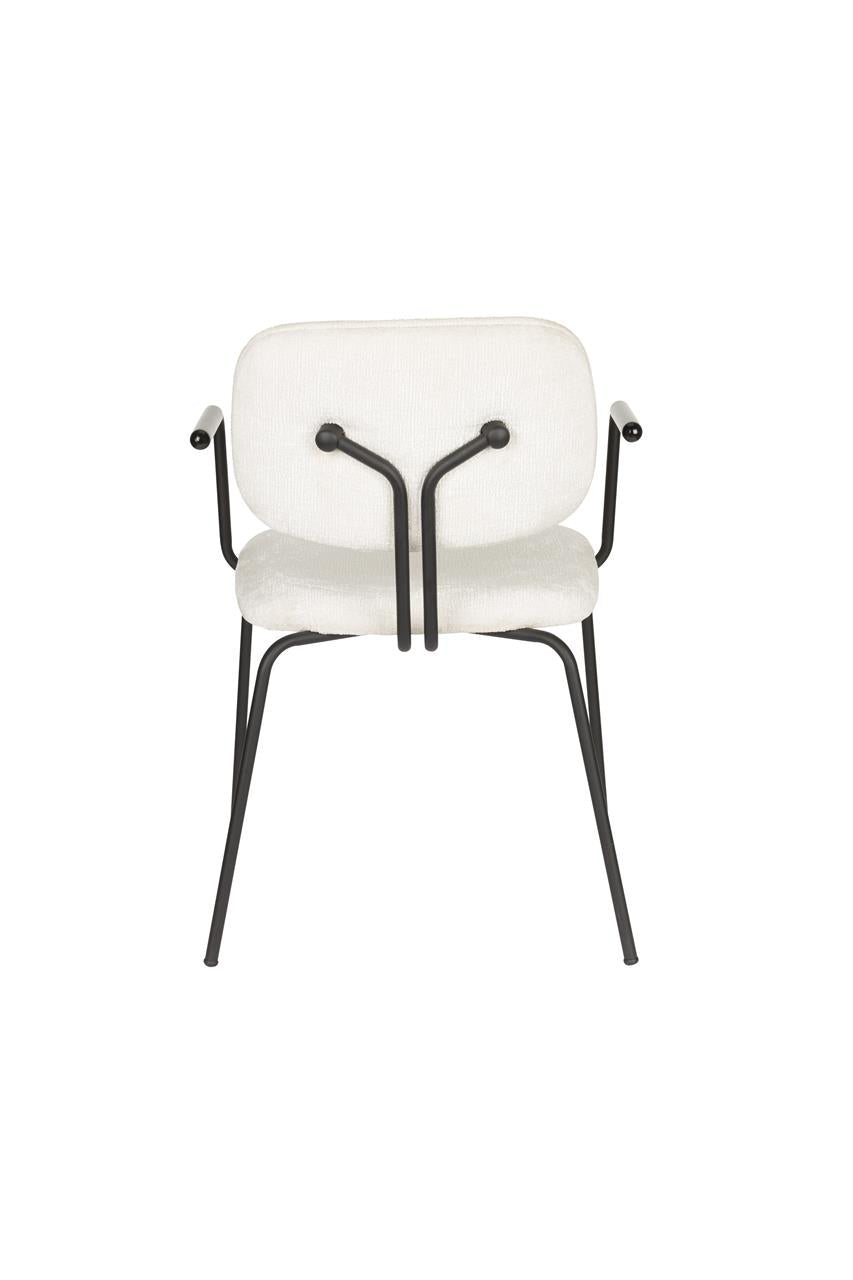 BOUTON Armchair in White with Black Base