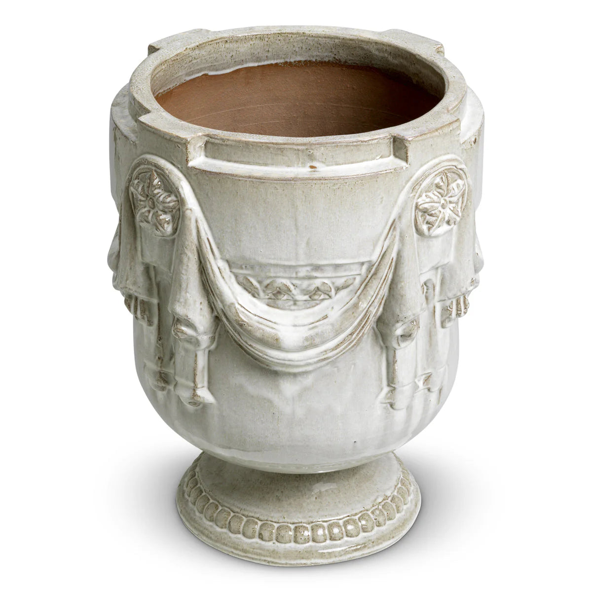 Außenblumentopf CHANDLER graue Keramik