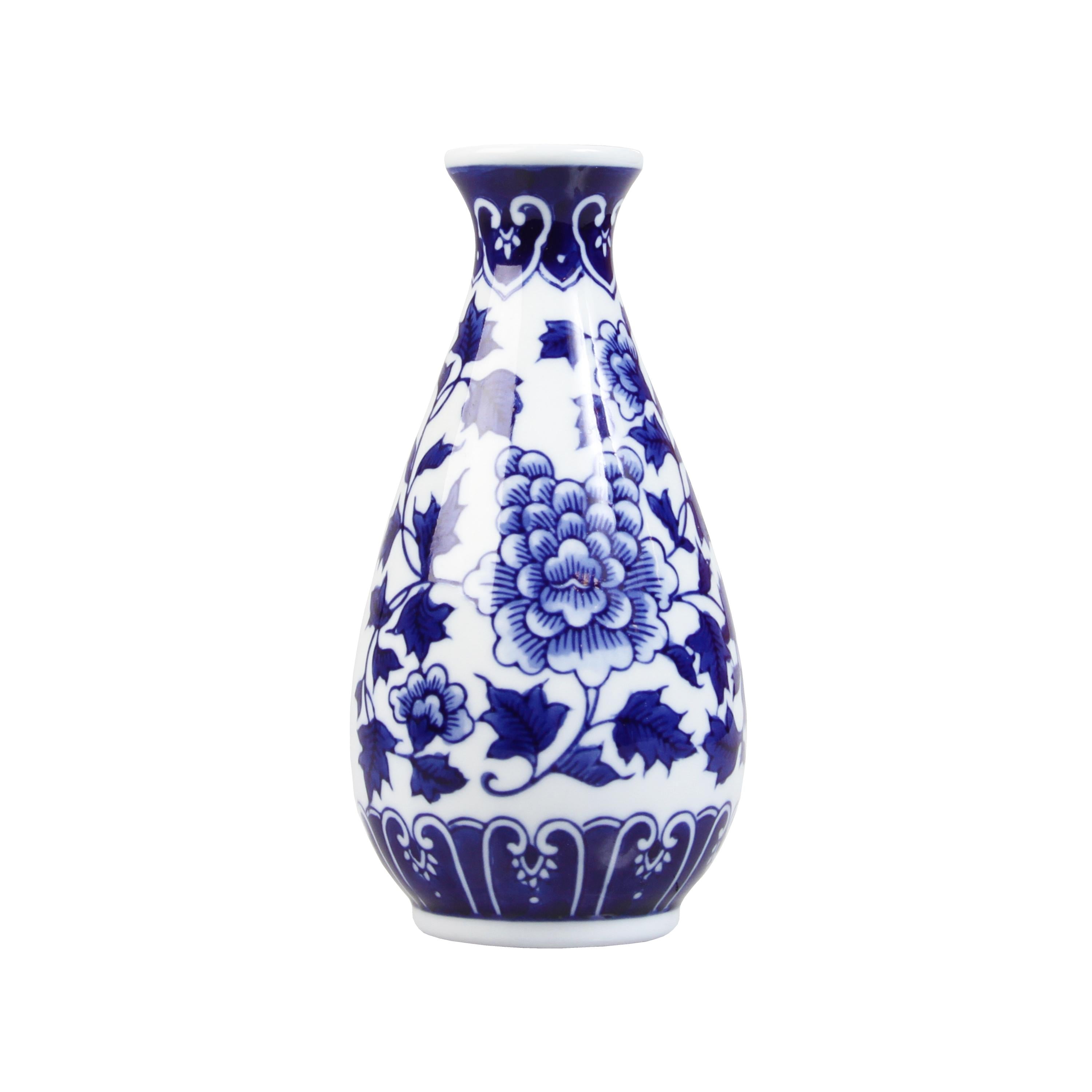Dutch Delight Vase Set White with Blue