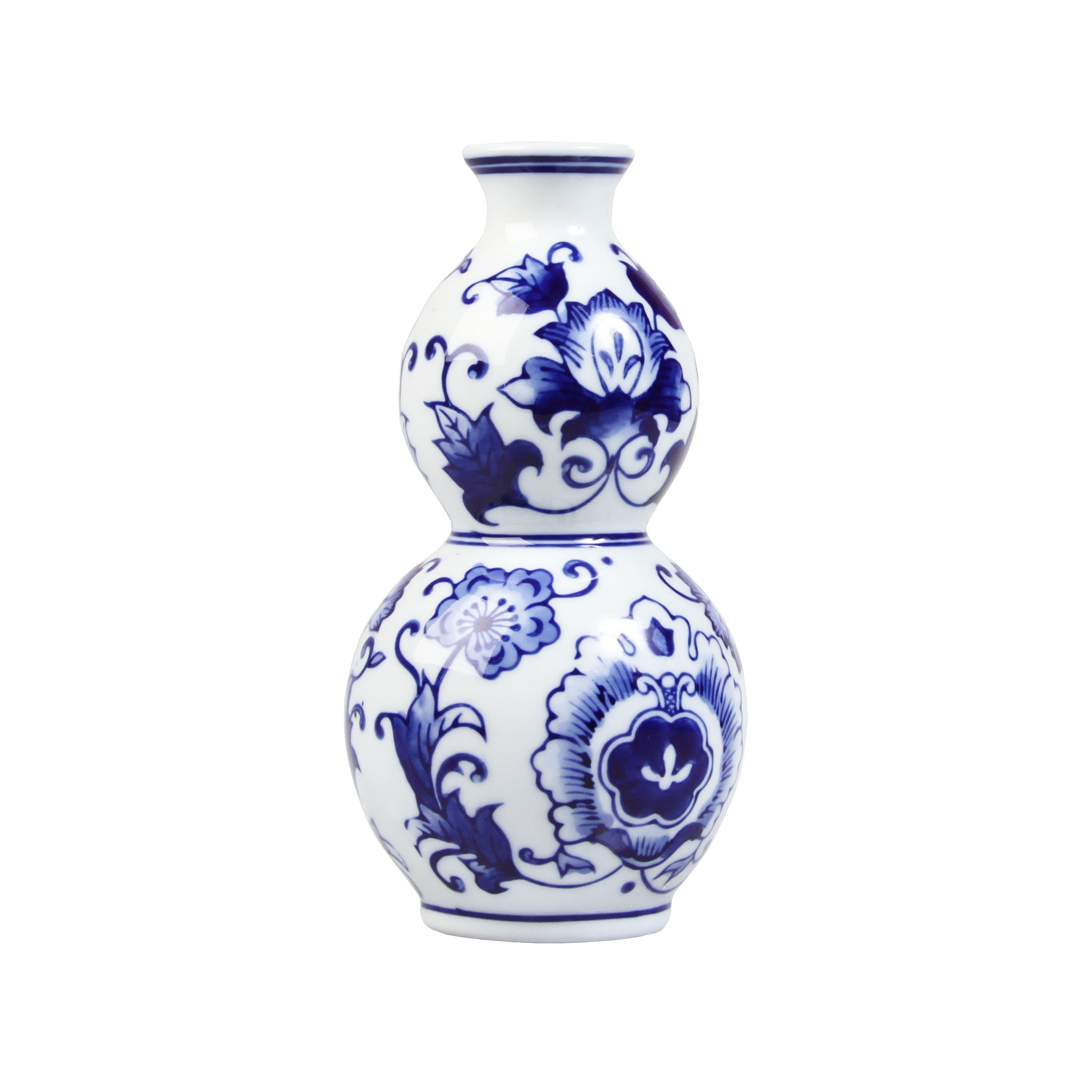 Dutch Delight Vase Set White with Blue