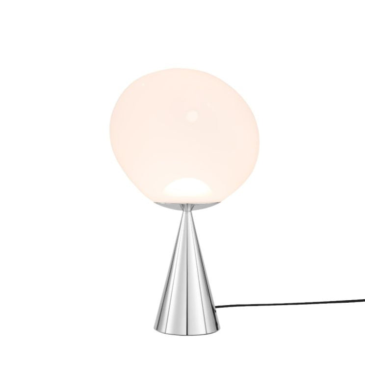 Melt table lamp iridescent with a silver base